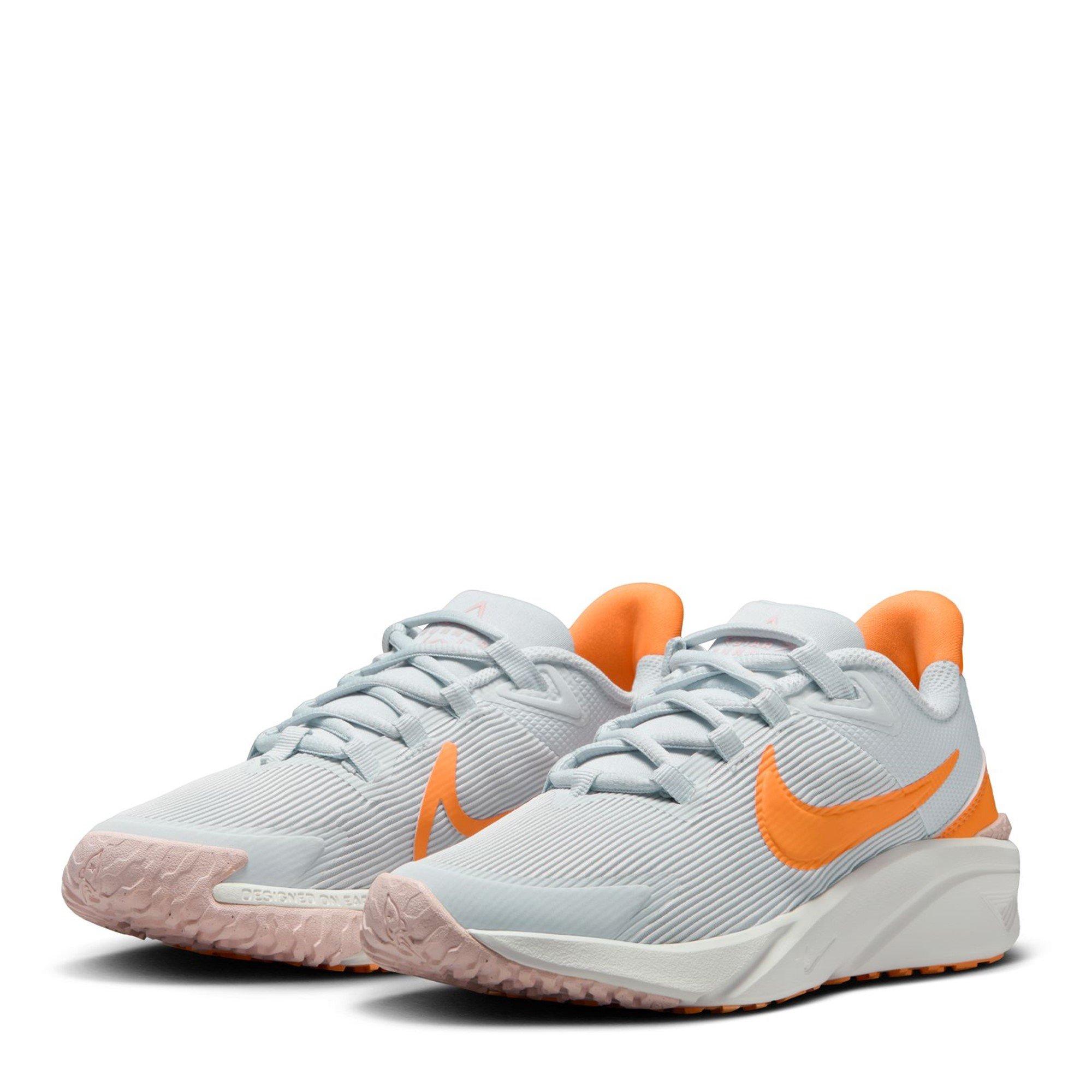 Grijs/Oranje - Nike - Star Runner 4 Big Kids Road Running Shoes - 3