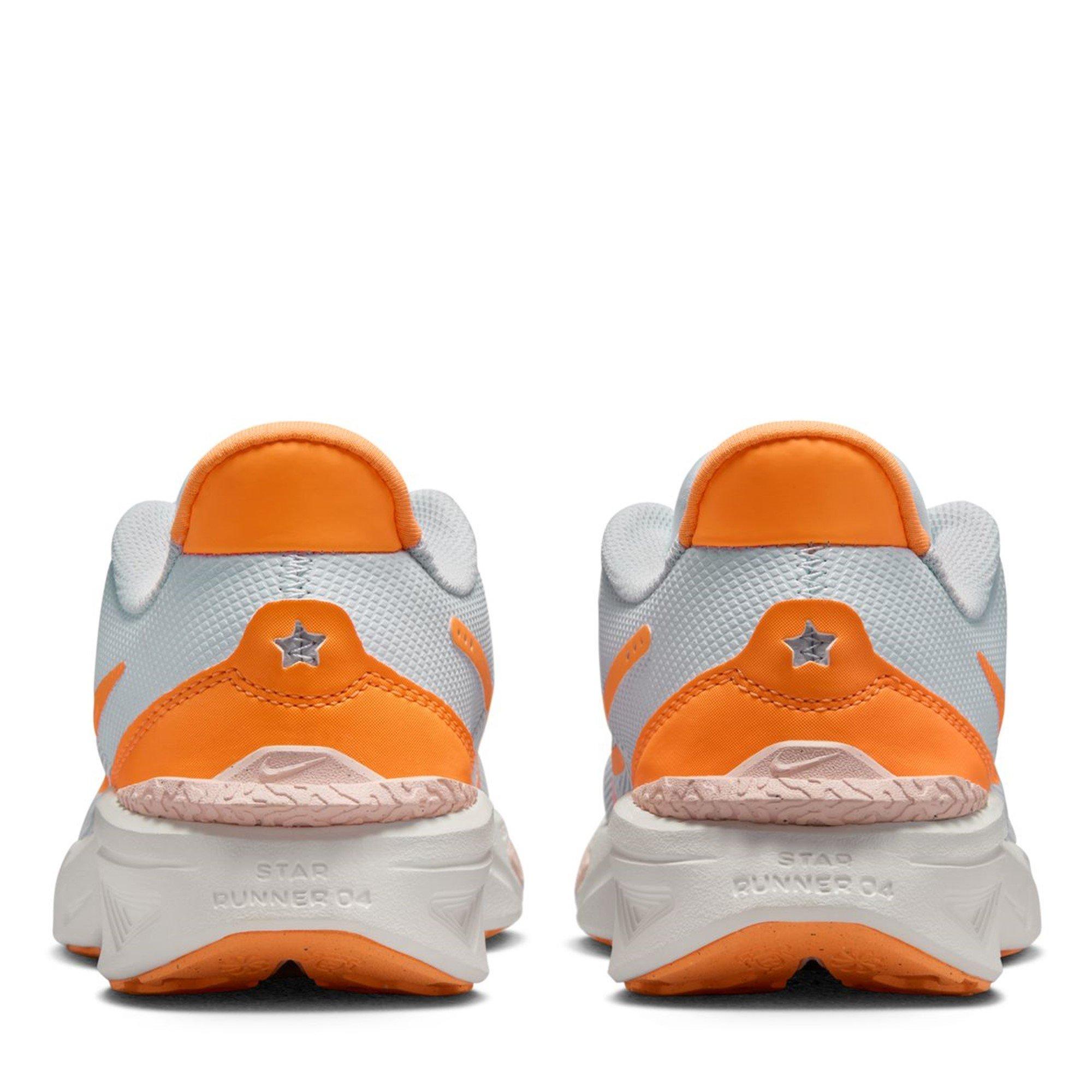 Grijs/Oranje - Nike - Star Runner 4 Big Kids Road Running Shoes - 4