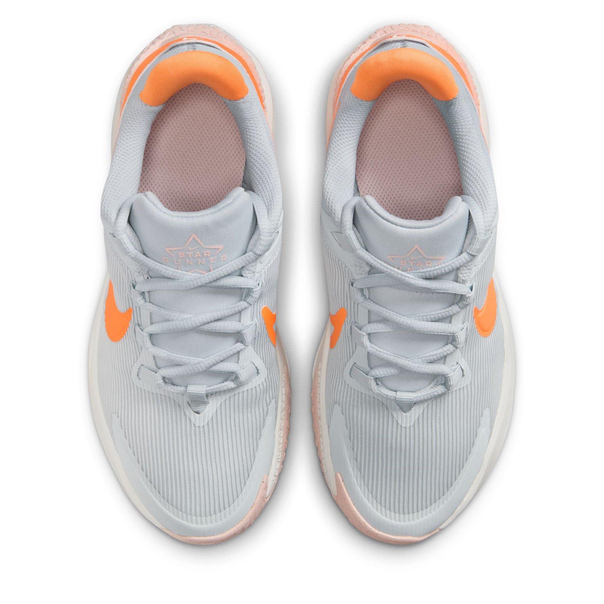 Grijs/Oranje - Nike - Star Runner 4 Big Kids Road Running Shoes - 5