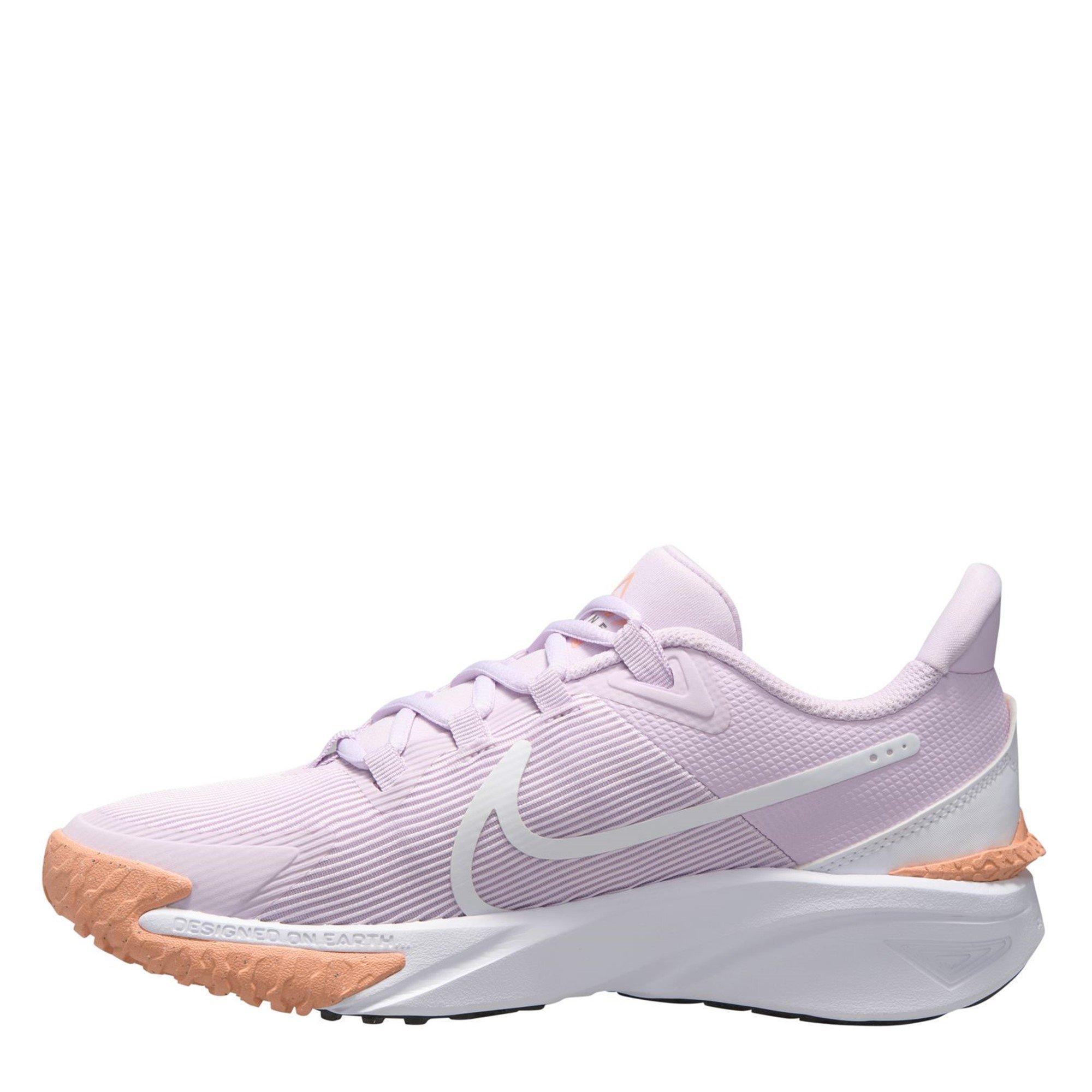 Siva/Apricot - Nike - Star Runner 4 Big Kids Road Running Shoes - 2