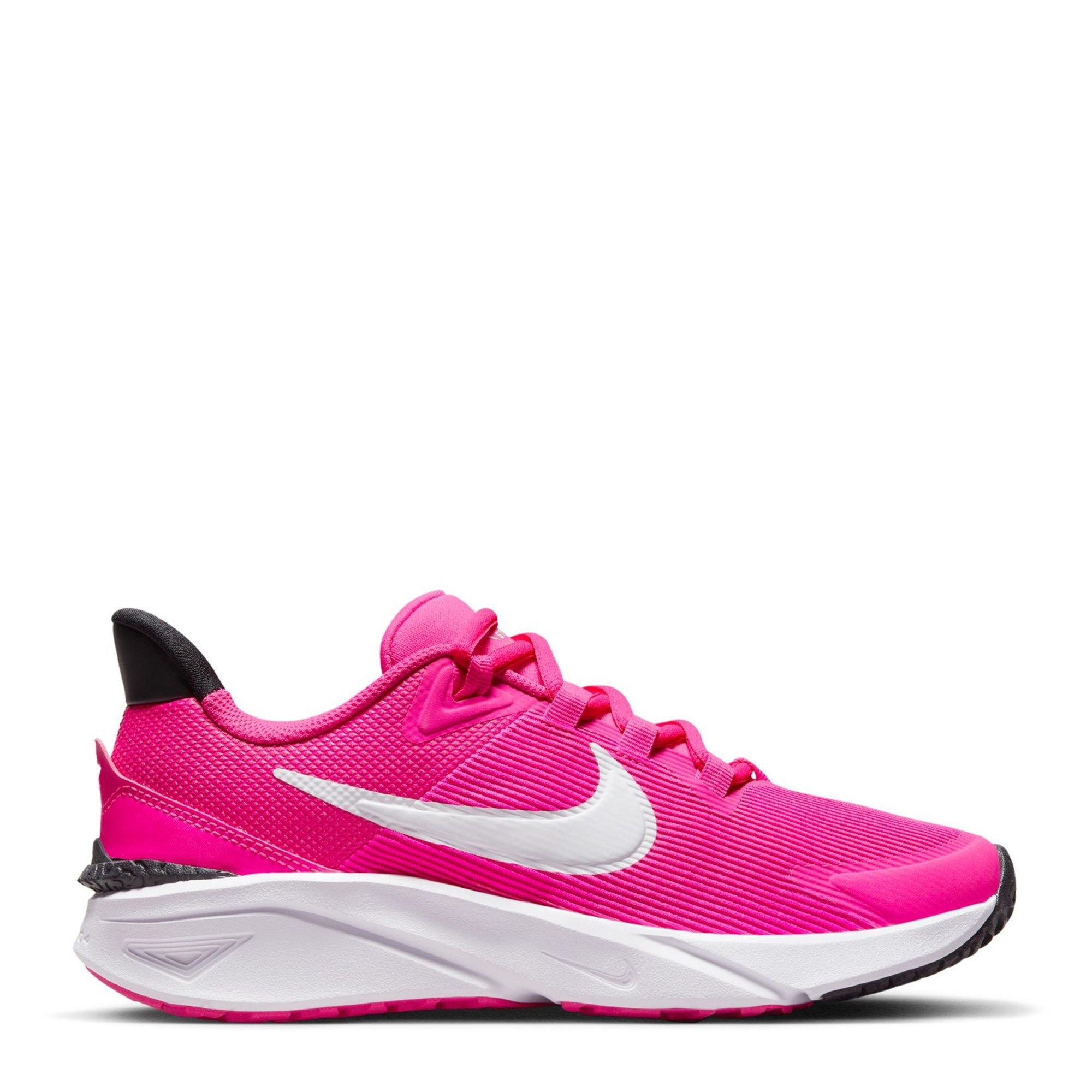 Pink/White - Nike - Star Runner 4 Big Kids Road Running Shoes - 1
