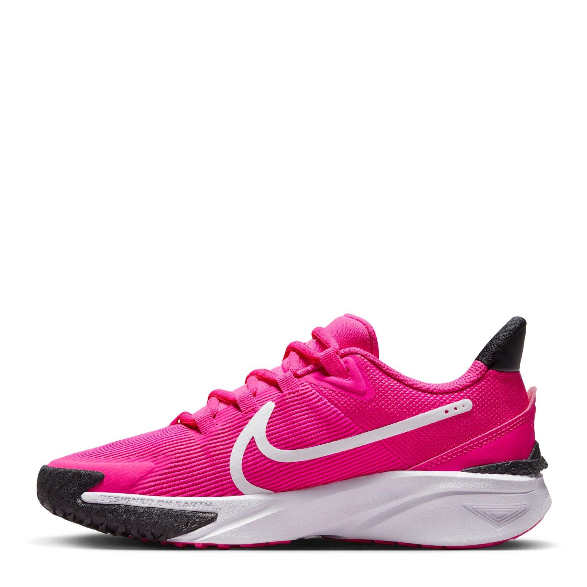 Pink/White - Nike - Star Runner 4 Big Kids Road Running Shoes - 2