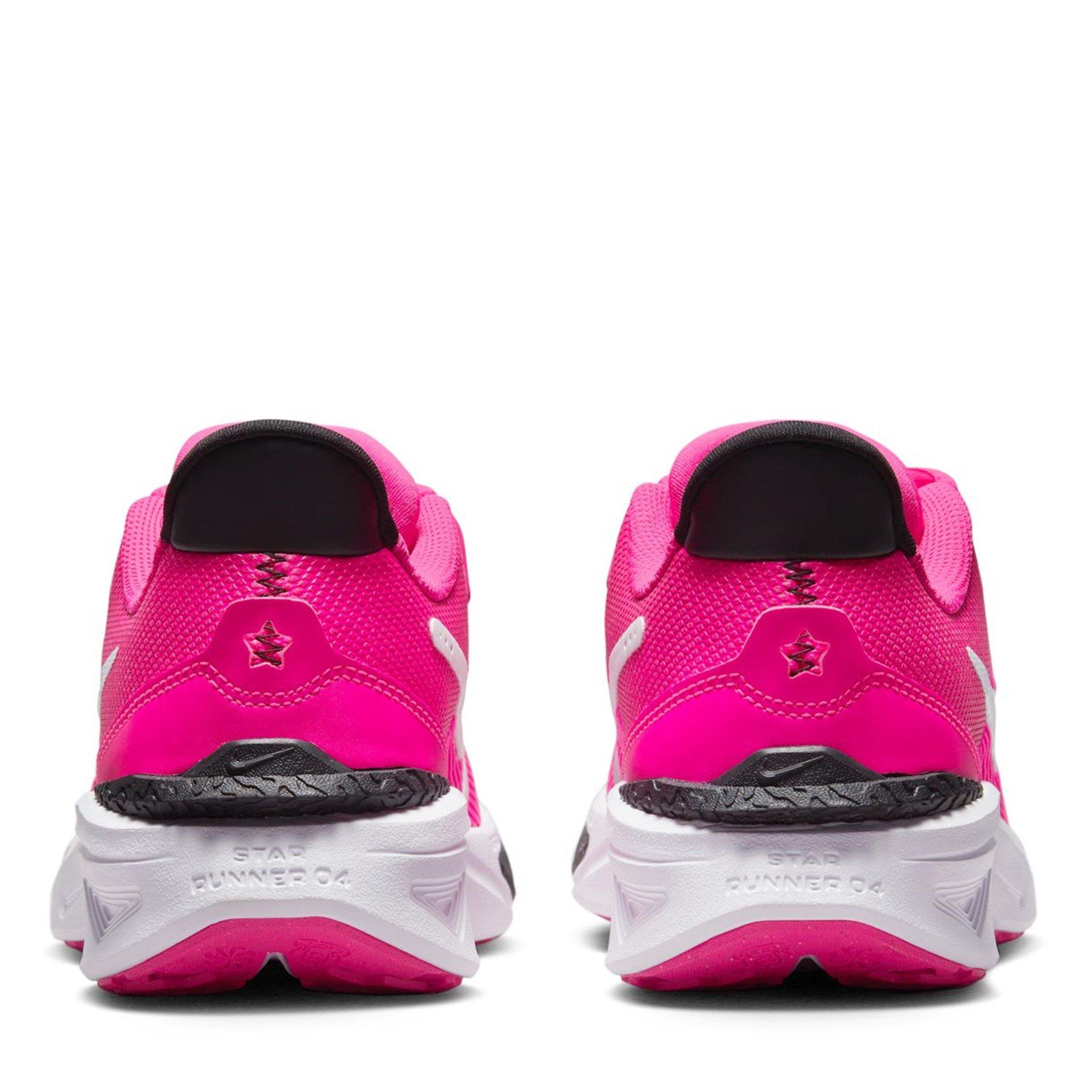 Pink/White - Nike - Star Runner 4 Big Kids Road Running Shoes - 4