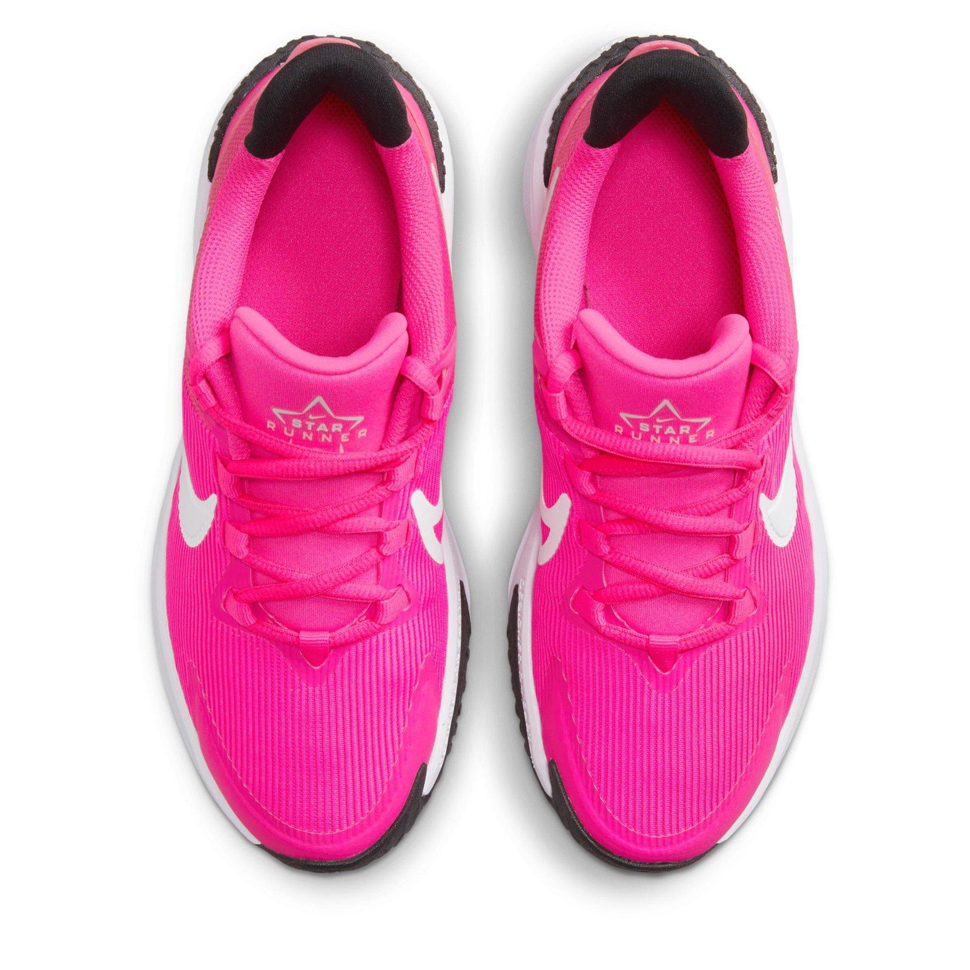 Pink/White - Nike - Star Runner 4 Big Kids Road Running Shoes - 5