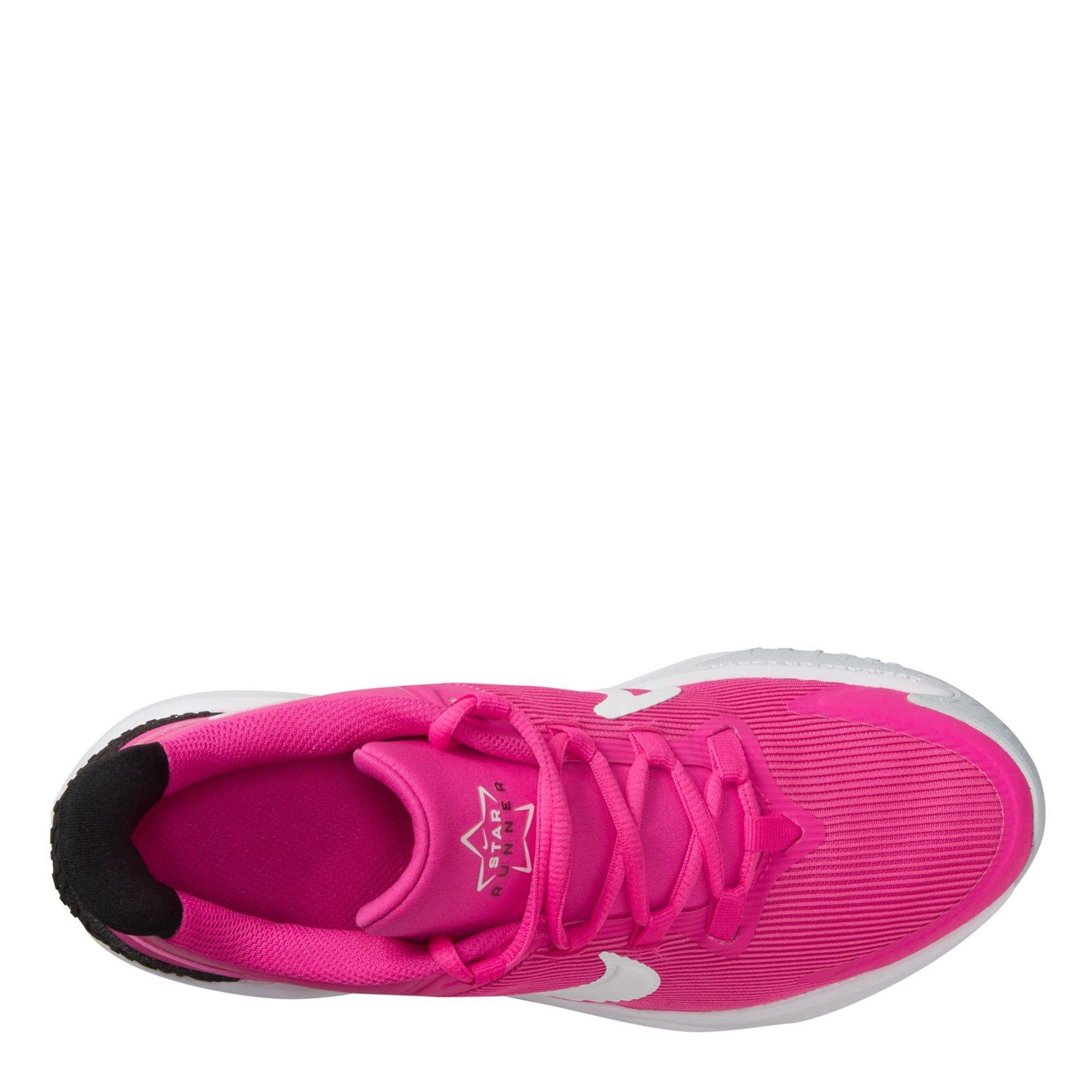 Pink/White - Nike - Star Runner 4 Big Kids Road Running Shoes - 9