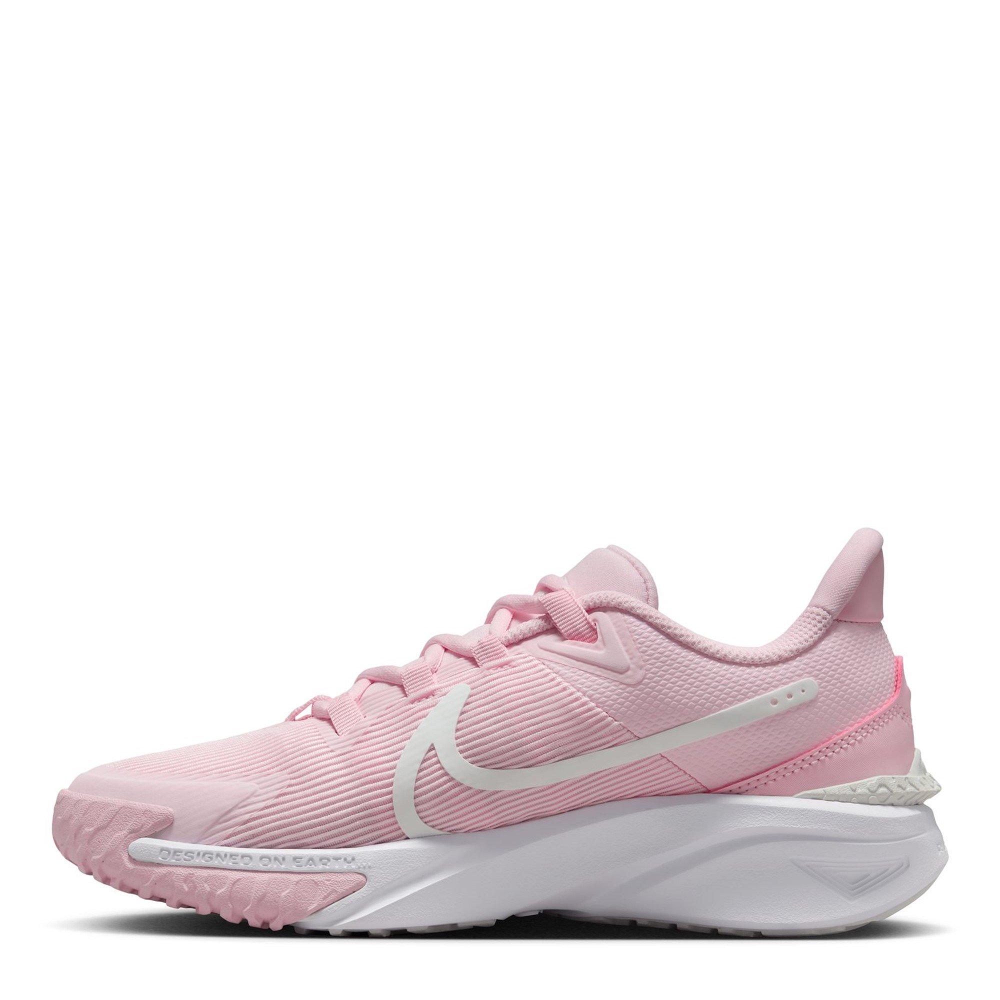 Pink/White - Nike - Star Runner 4 Big Kids Road Running Shoes - 2