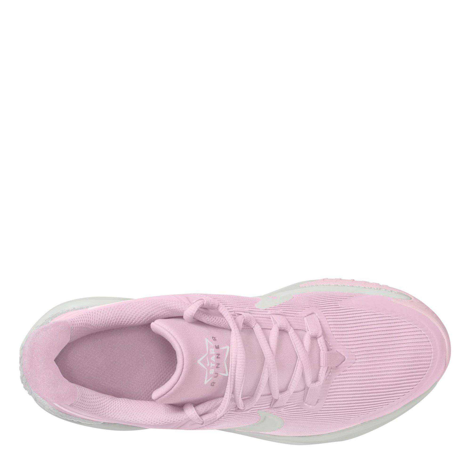 Pink/White - Nike - Star Runner 4 Big Kids Road Running Shoes - 9