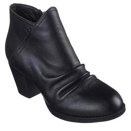 Skechers Skechers Leather Ruched Vamp Side Zip Bootie Heeled Boots Girls