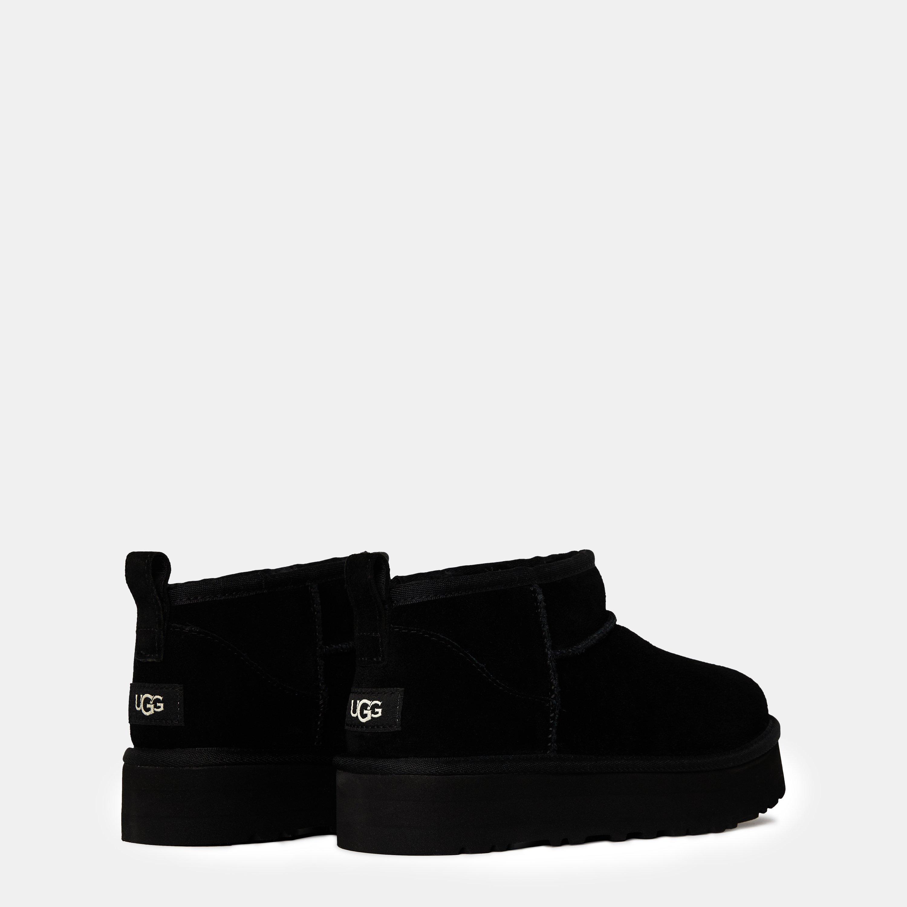 Black BLK - Ugg - Kids' Ultra Mini Sheepskin Suede Platform Boots - 4