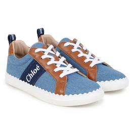 Chloe Denim Logo Sneakers Junior