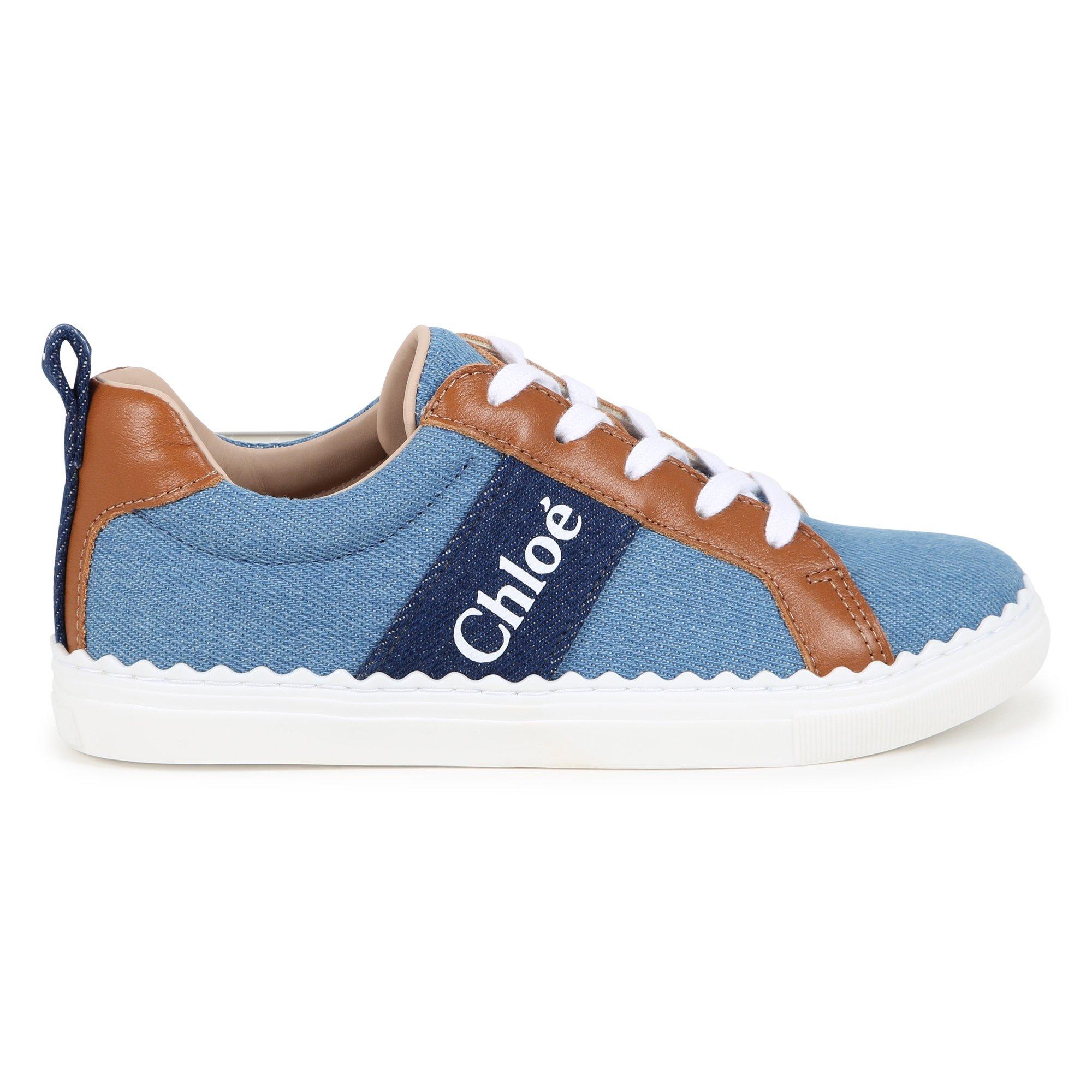 Blue/Brwn Z10 - Chloe - Denim Logo Sneakers Junior - 2