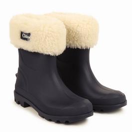 Chloe Fur Trim Wellington Boots Juniors