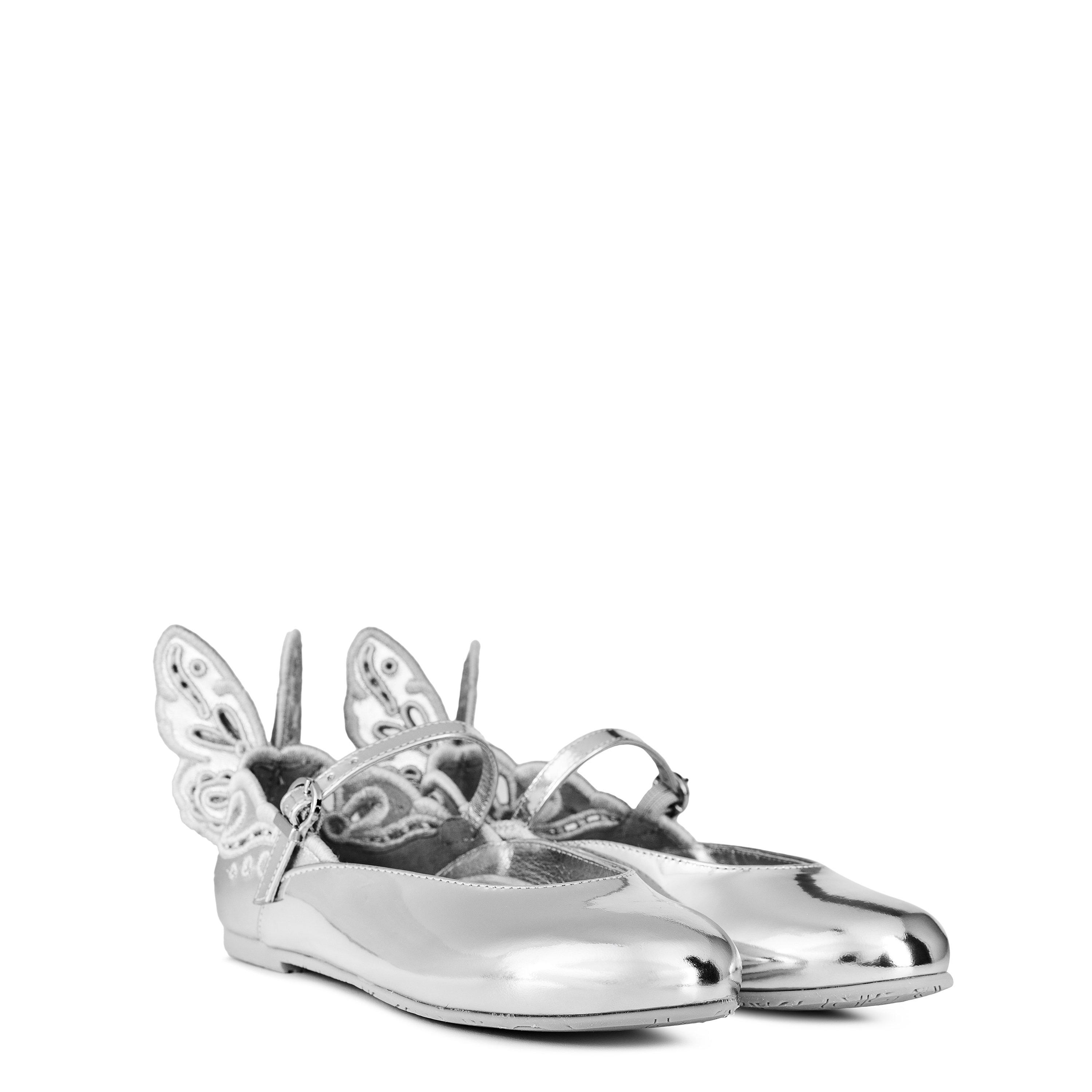 Silver Mirror - Sophia Webster - Mini Chiara Broderie Ballet Pumps Juniors - 3