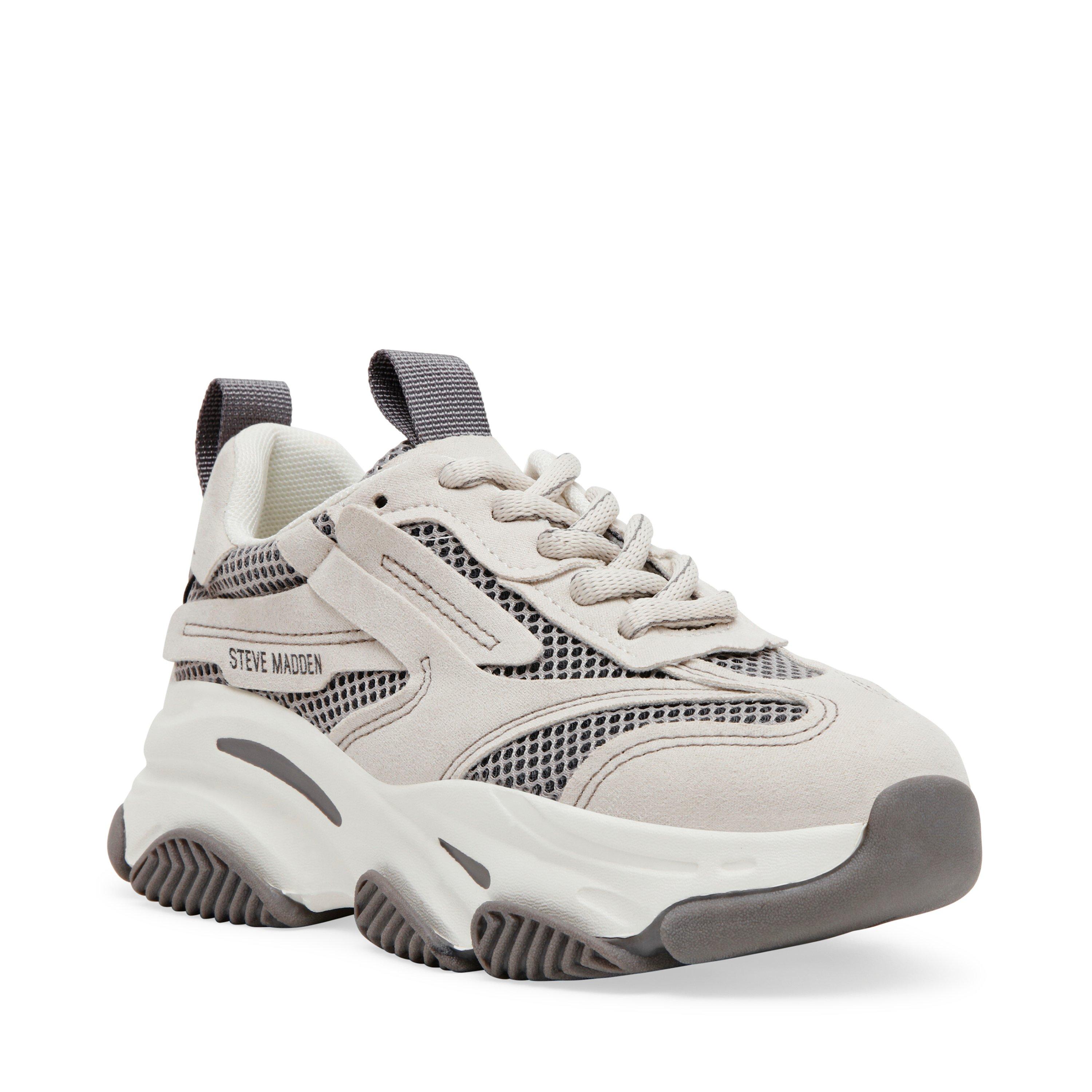 Bone Grey - Steve Madden - Girls' Possession Chunky Trainers - 3