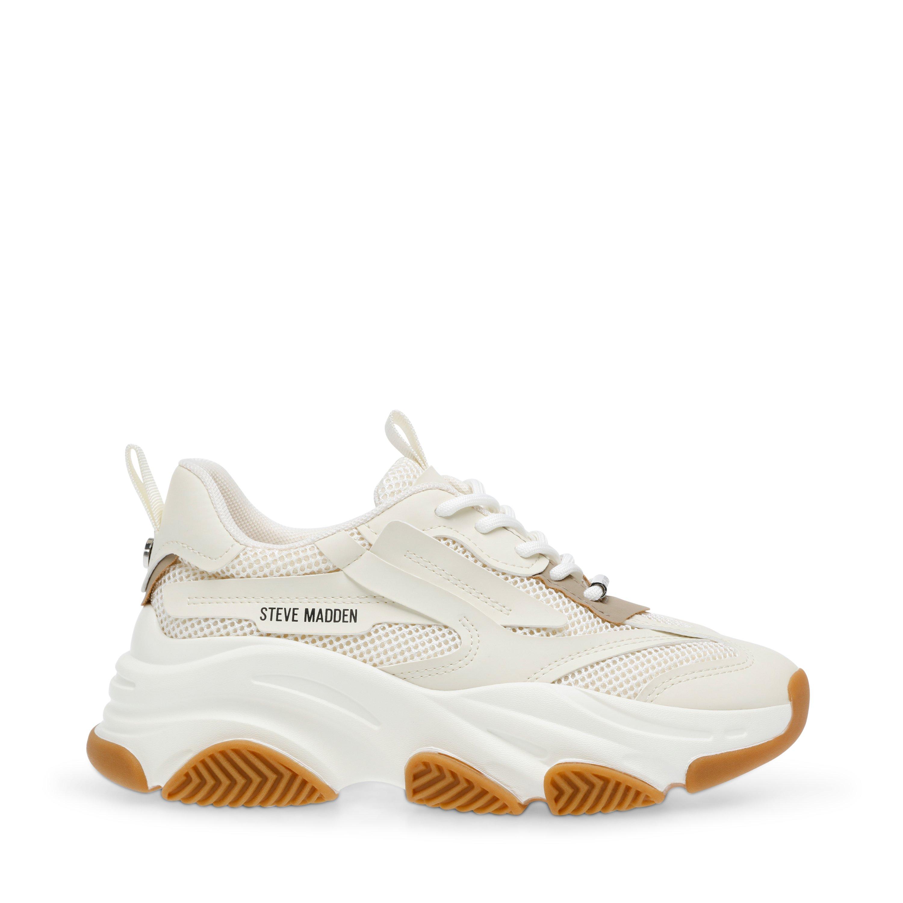 Steve Madden Girls ' Possession Chunky Trainers - White/Gum - 1 (33)