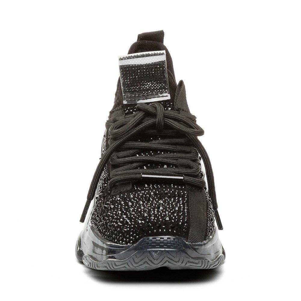 Black - Steve Madden - Girls' Maxima Crystal Low-Top Heritage Runners - 3