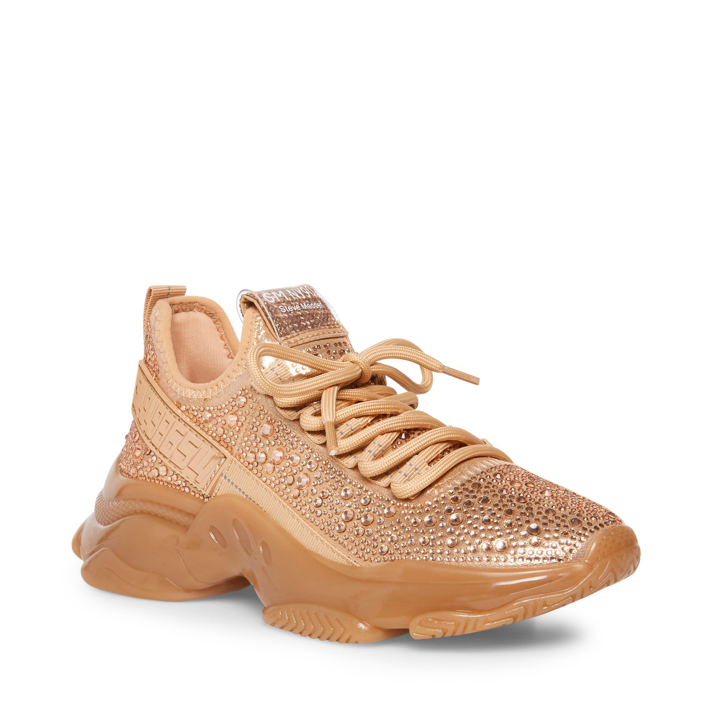 Rose Gold - Steve Madden - Girls' Maxima Crystal Low-Top Heritage Runners - 2