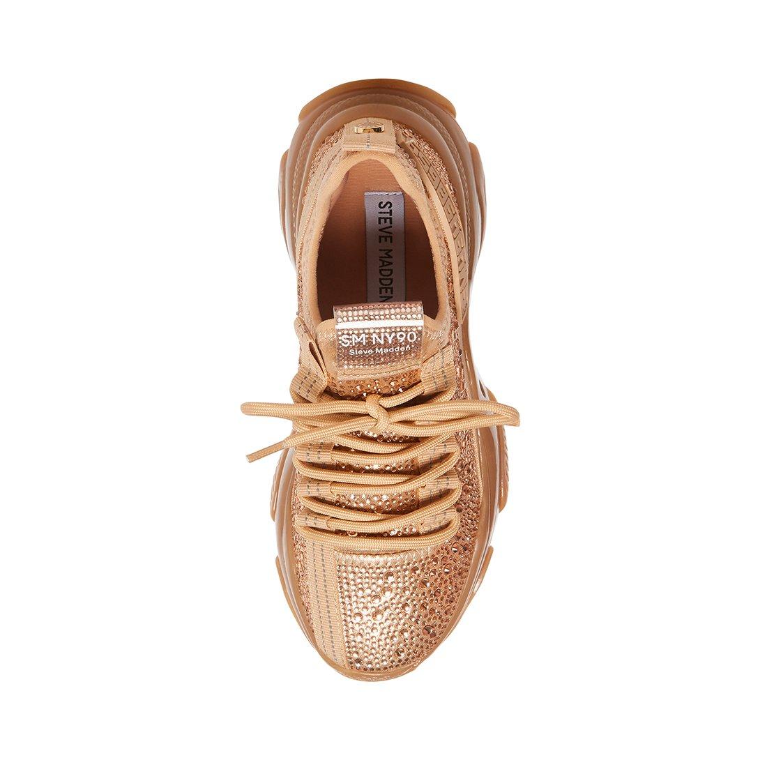 Rose Gold - Steve Madden - Girls' Maxima Crystal Low-Top Heritage Runners - 6