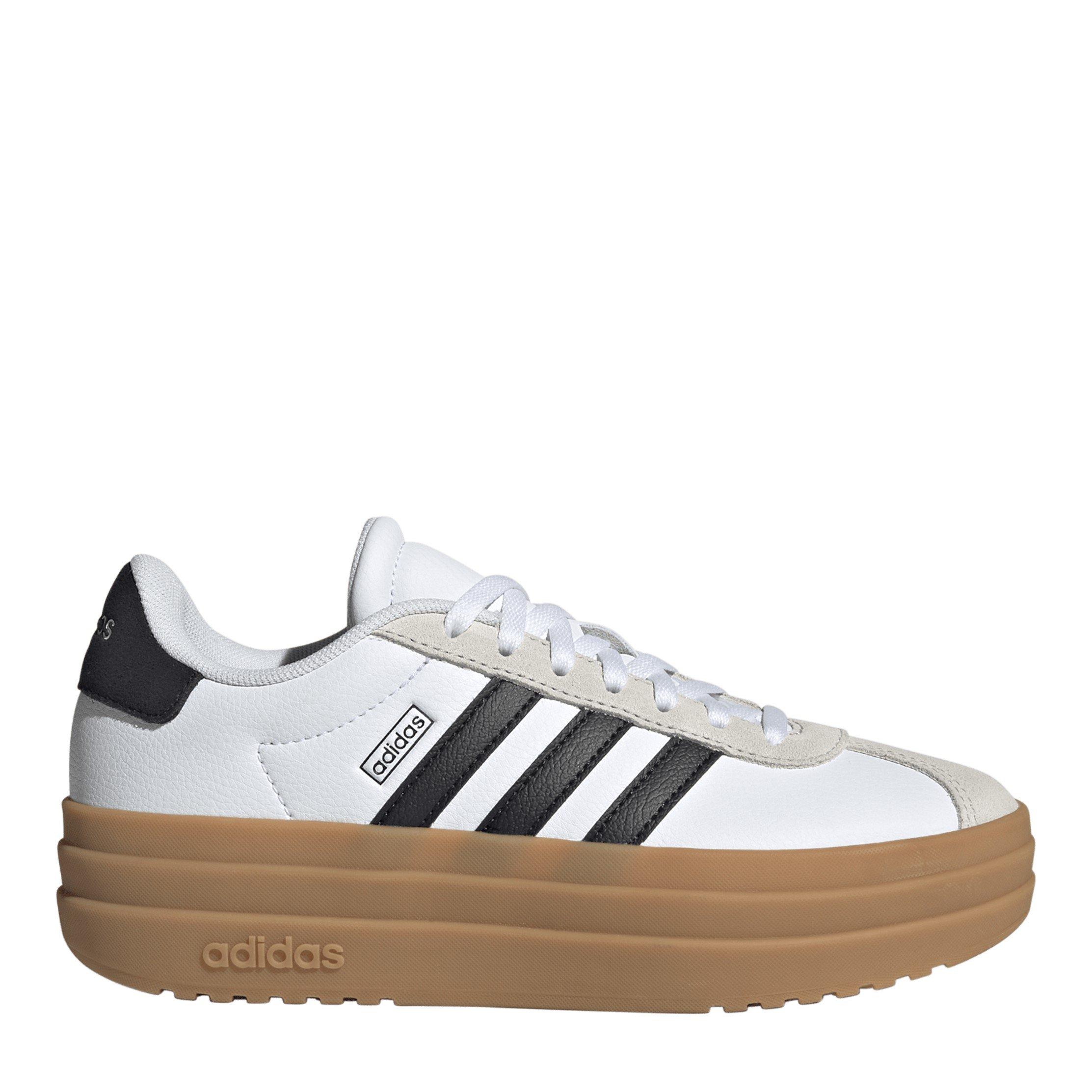 Adidas Girls Vl Court Bold Low-Top Trainers - White/Black/Gum - 3 (35.5)