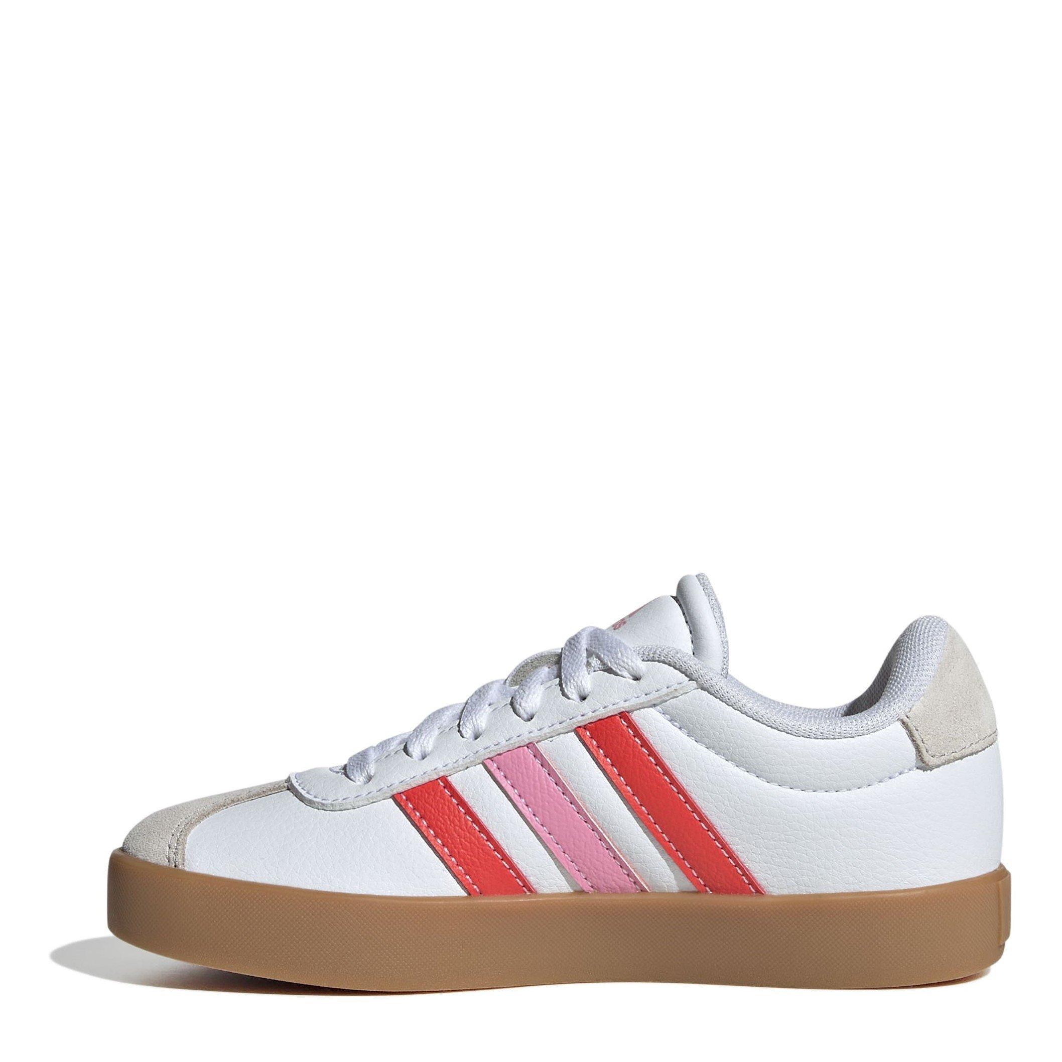 White/Red/Pink - adidas - VL Court 3.0 Shoes Juniors - 2