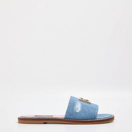 Dolce and Gabbana Denim Logo Sandals Juniors