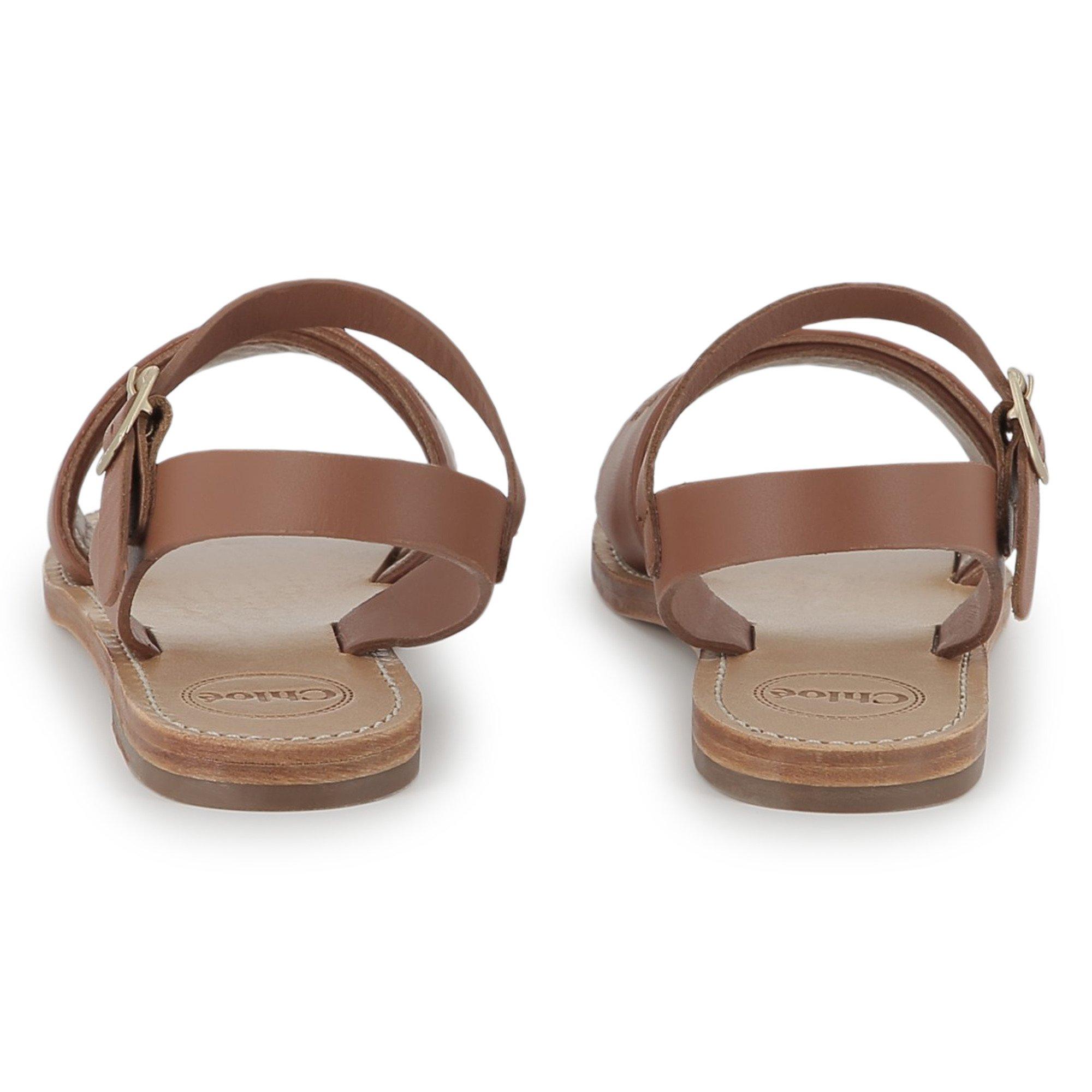 Brown 33A - Chloe - Embroidered Sandals Juniors - 3