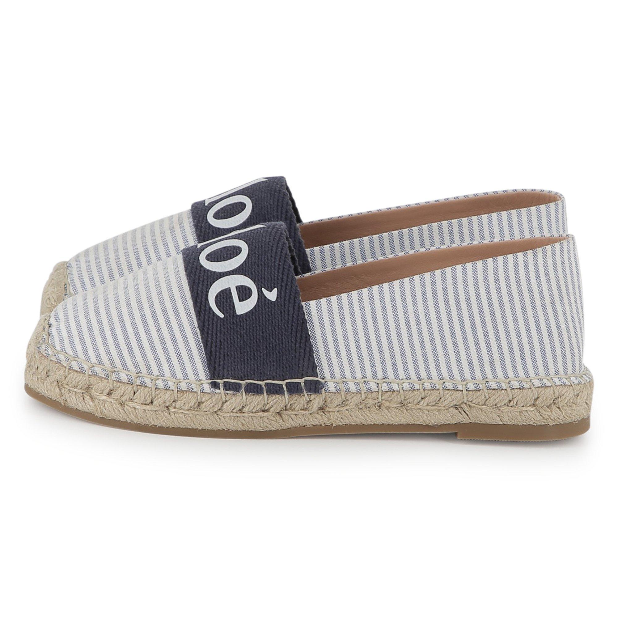 Chloe Girls Logo Espadrilles Juniors - Blu Wht V21 - 2 (34)