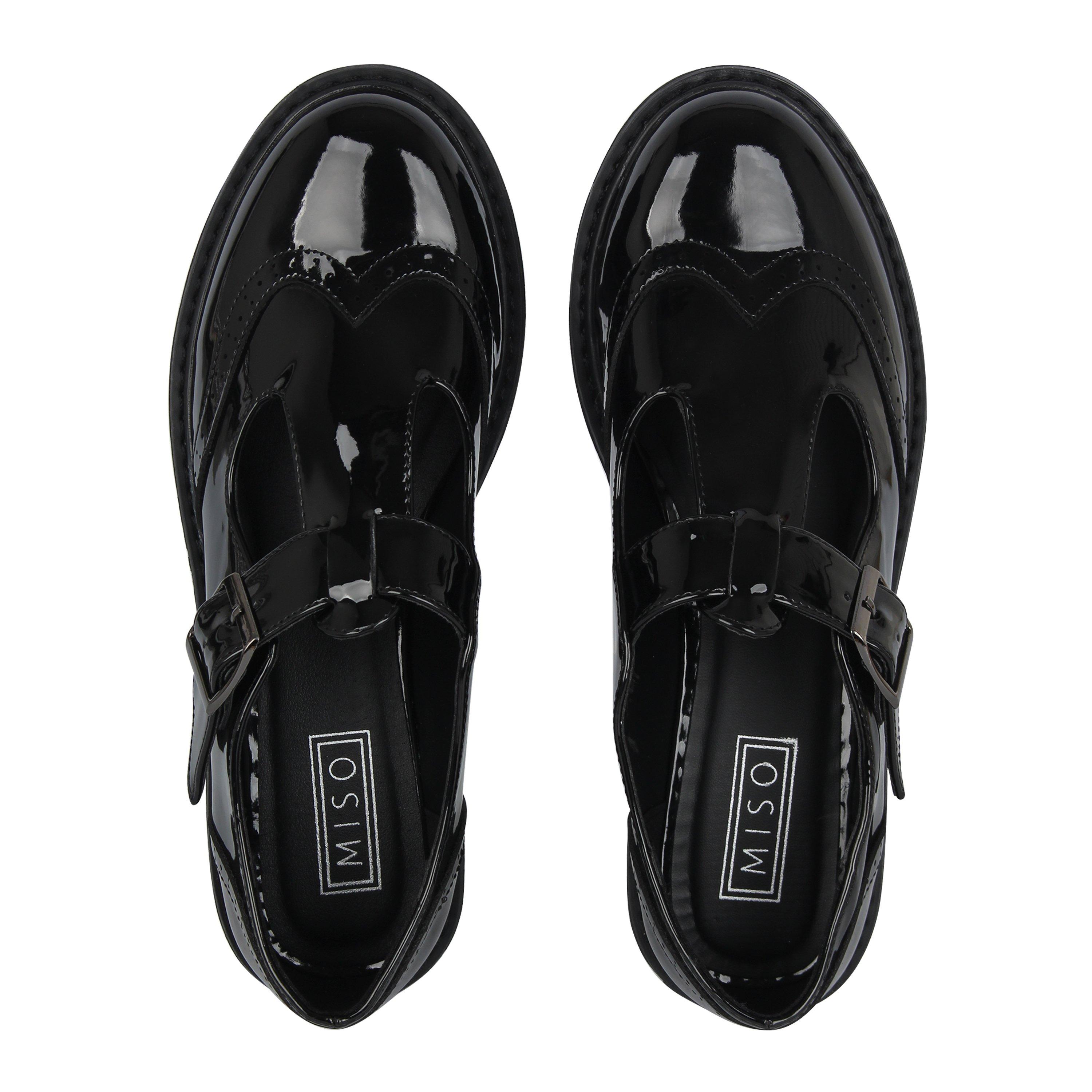 Cuir verni noir - Miso - Chunk T-Bar Shoes Juniors - 5