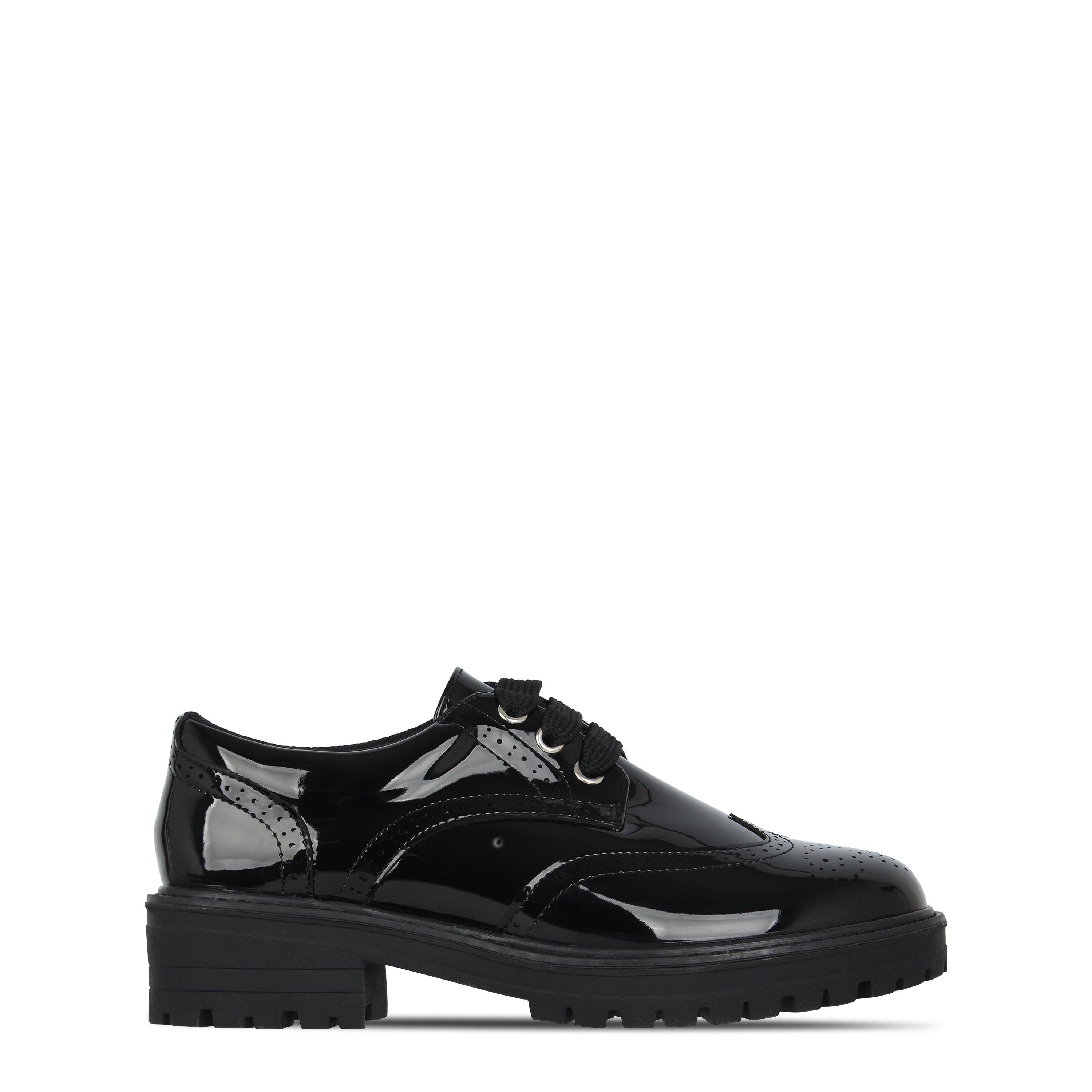 Preto Envernizado - Miso - Chunk Brogue Junior Girls Shoes - 1