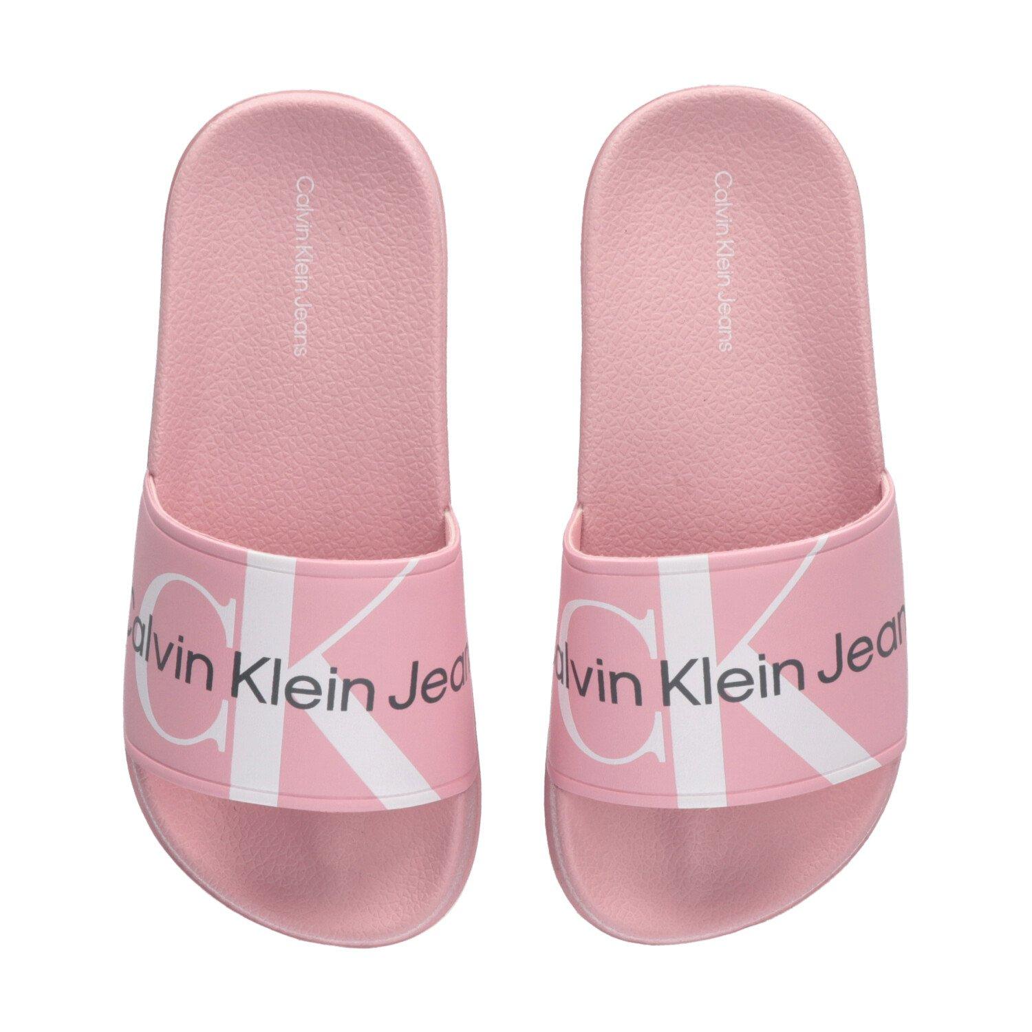 Pink calvin klein sliders discount