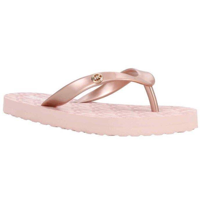 Michael Michael Kors Girls Kids' Flip Flops - Rose Gold Pink - C13 (33)