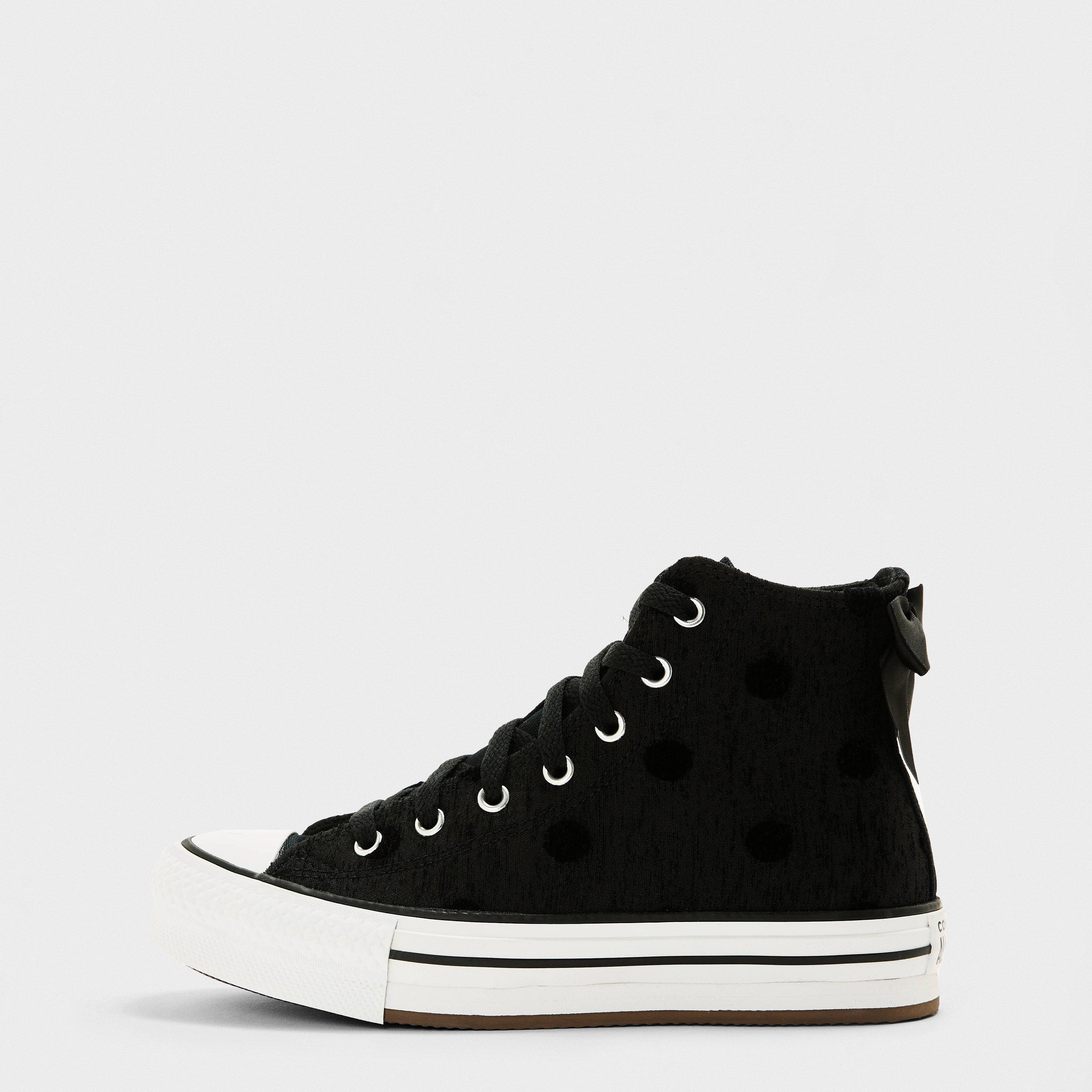Black/White - Converse - Lift Bow Canvas High-Top Trainers - 2