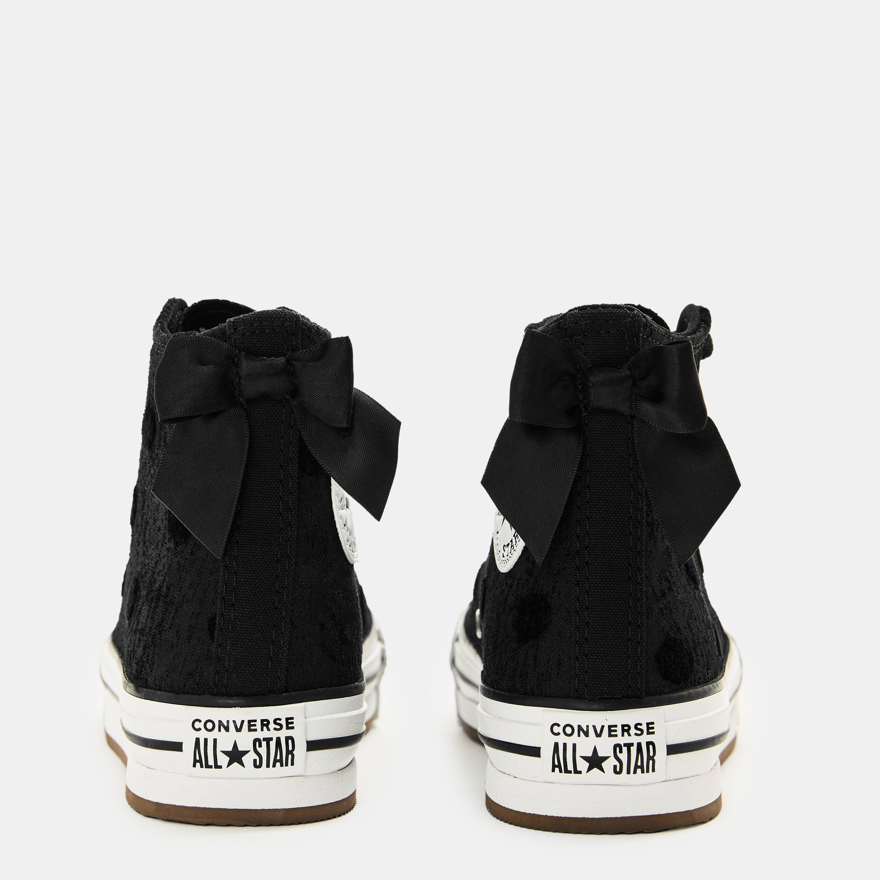 Black/White - Converse - Lift Bow Canvas High-Top Trainers - 3