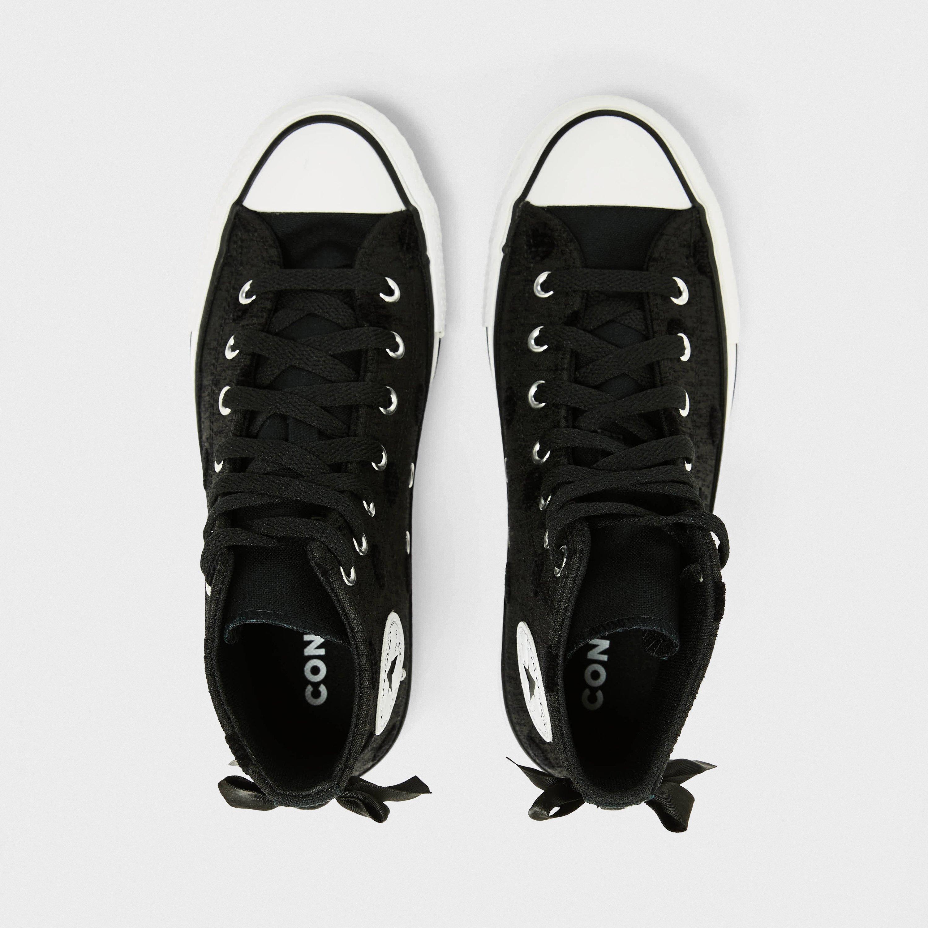 Black/White - Converse - Lift Bow Canvas High-Top Trainers - 4