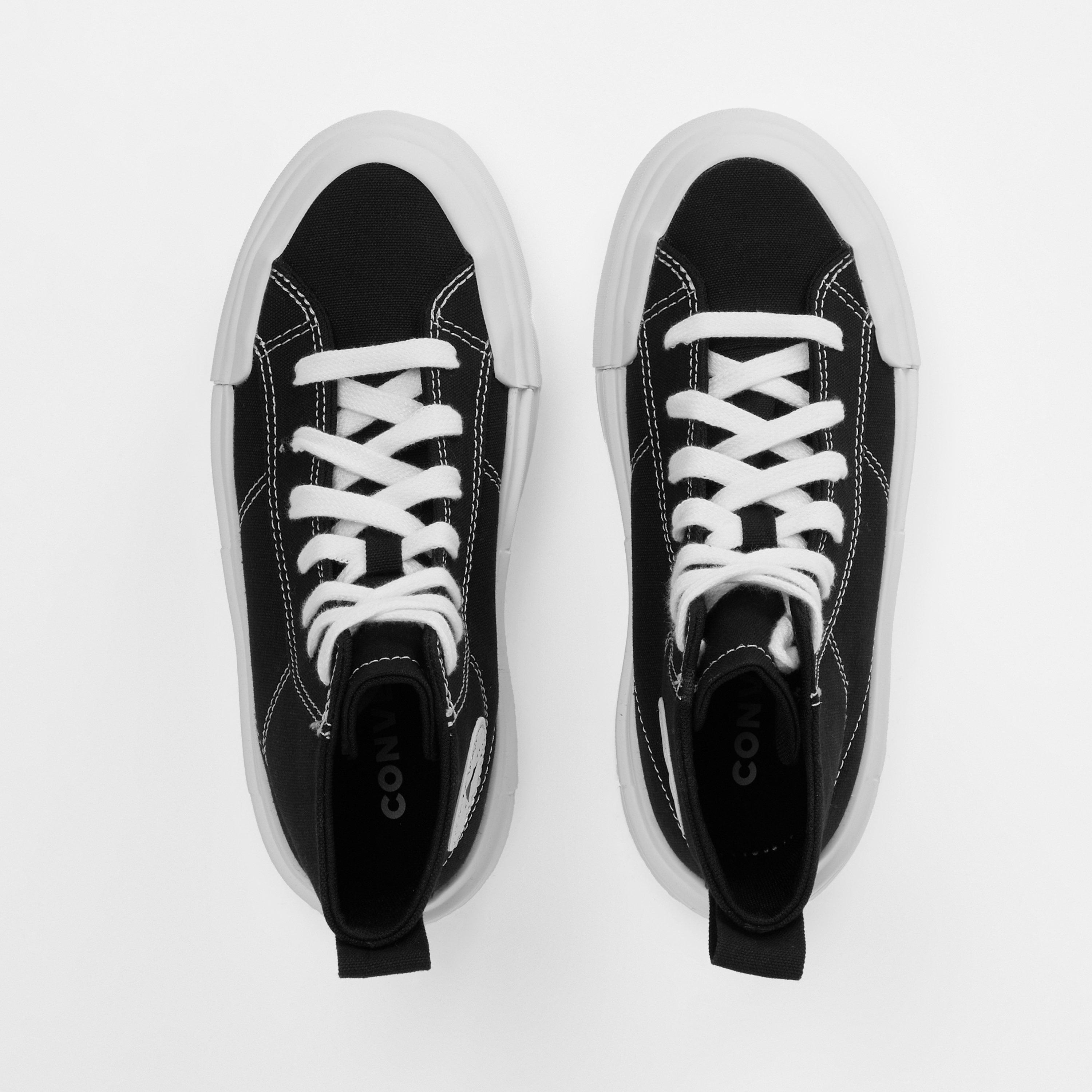 Blk/Wht 001 - Converse - High Top Trainers Juniors - 4