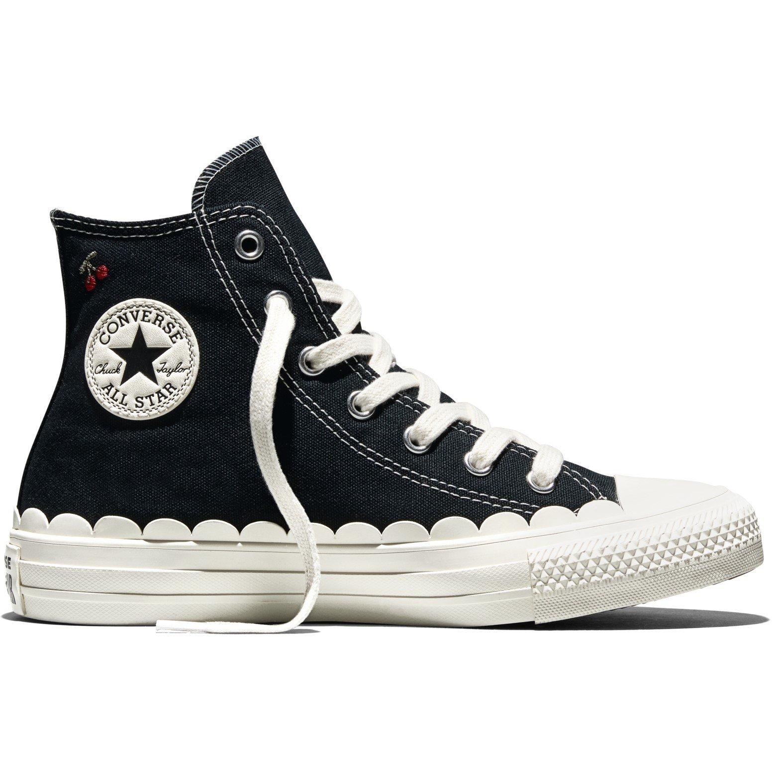 Converse Girls Kids' Canvas High-Top Trainers - Black/Egret - 5 (38)