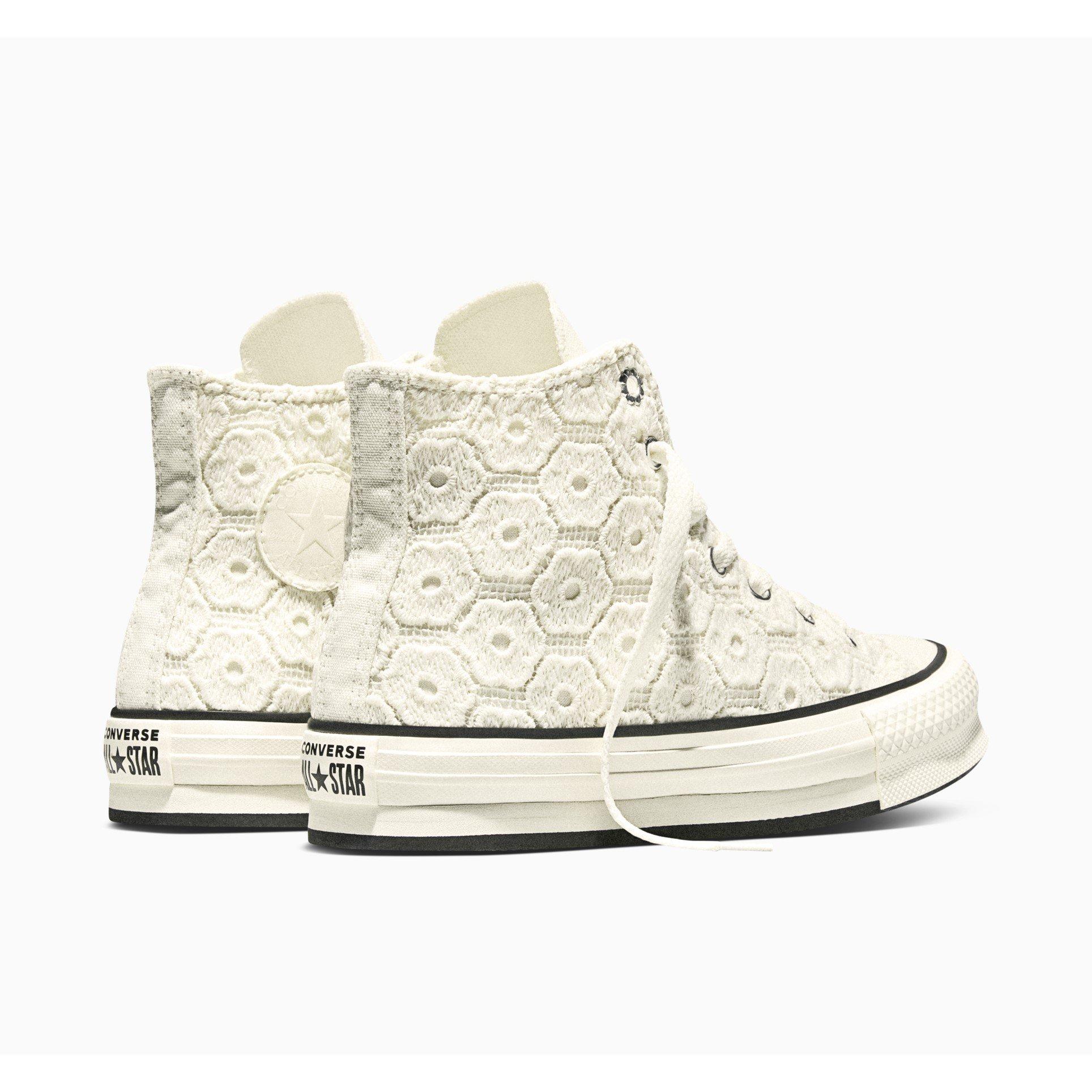 Egret/Black - Converse - Kids' Canvas High-Top Trainers - 3