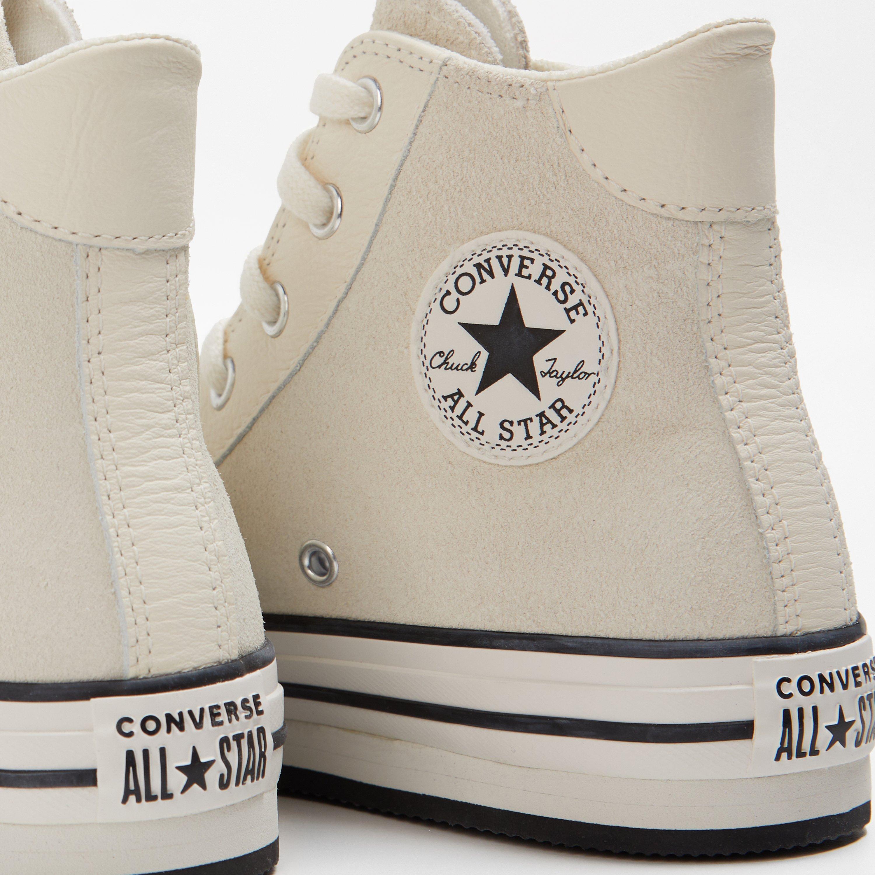 Egret 287 - Converse - Eva Lift Canvas High Top Trainers Juniors - 3