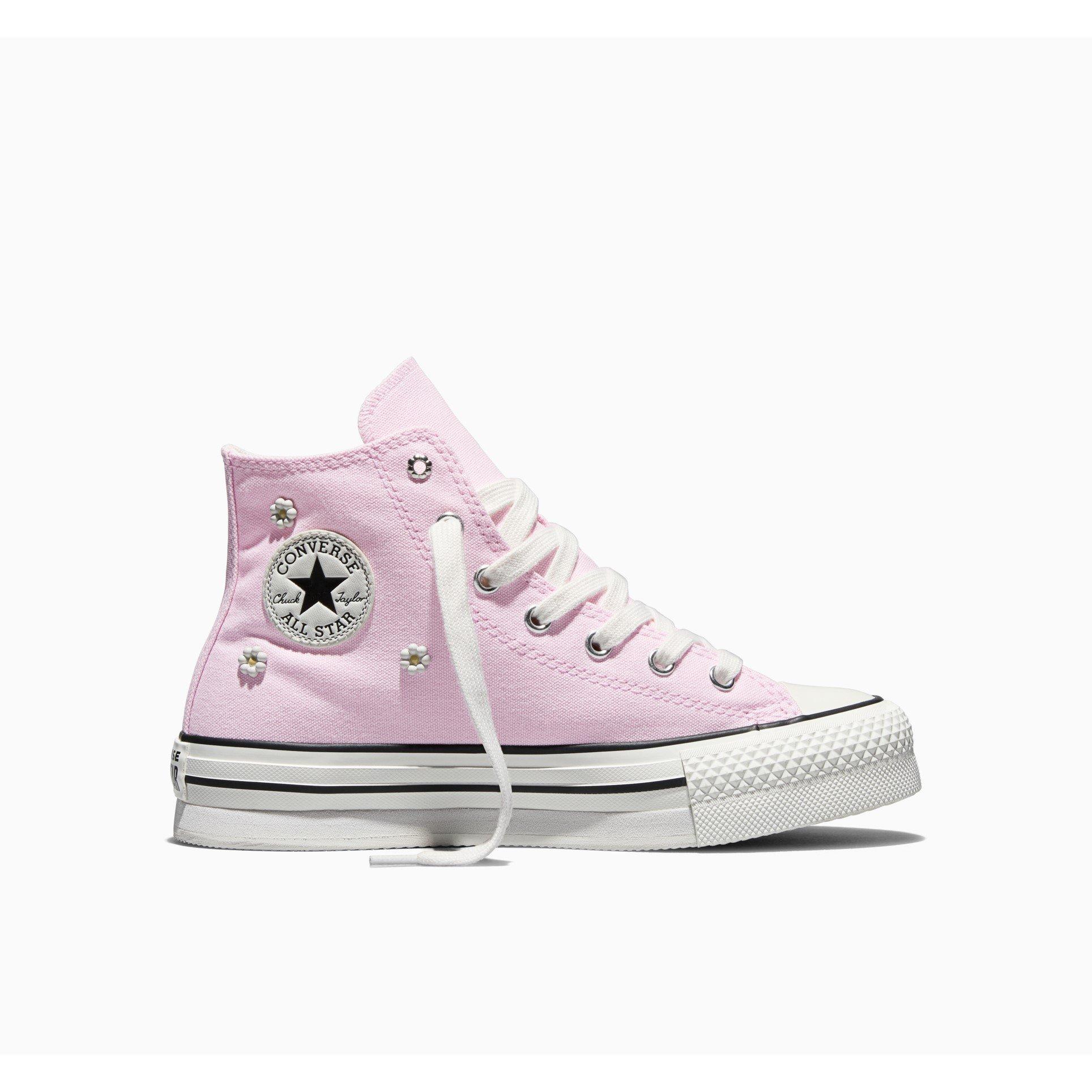 Converse Girls Kids' Canvas High-Top Trainers - Bloom Pink - 4 (36.5)