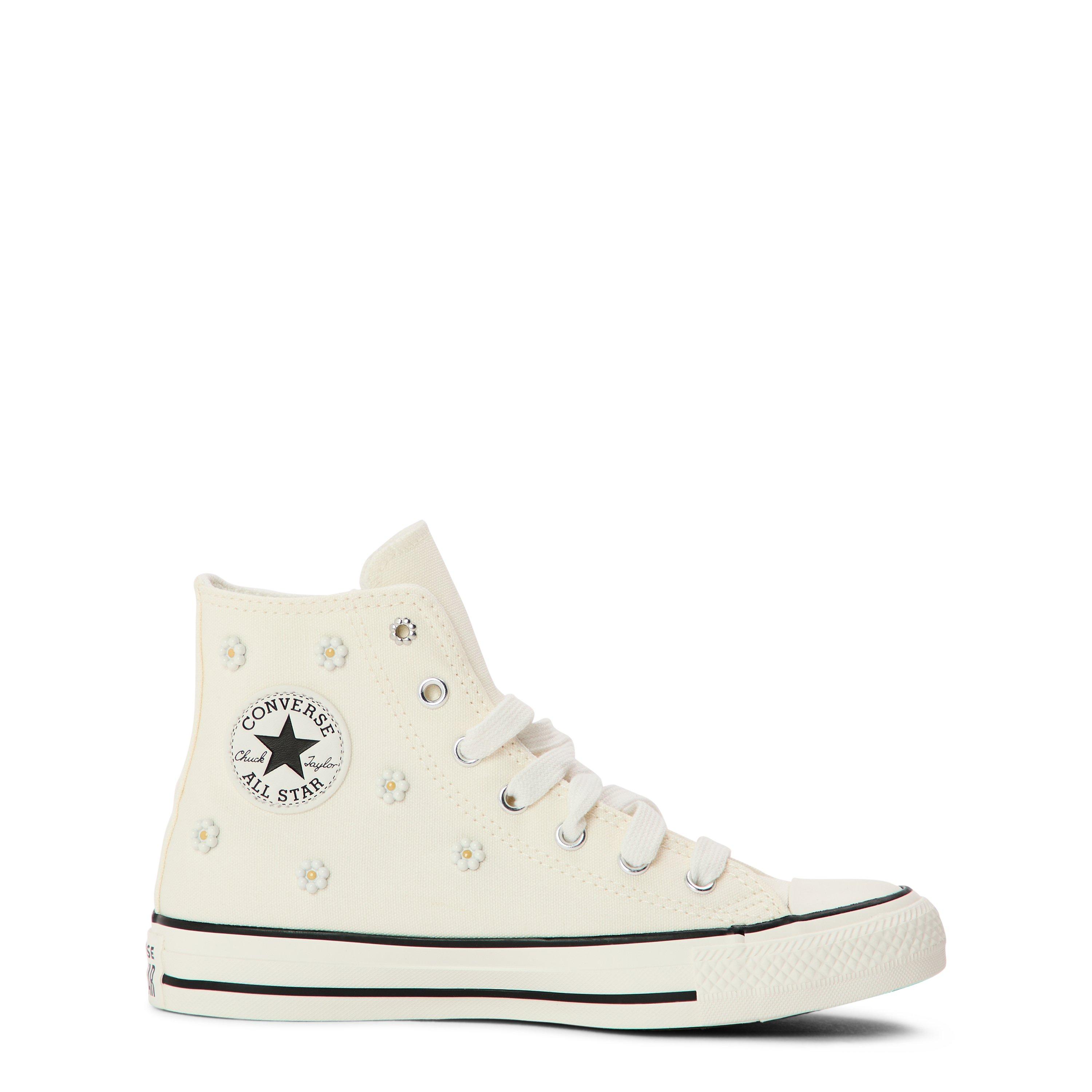 Converse Girls Kids' Canvas High-Top Trainers - Egret White - 5 (38)