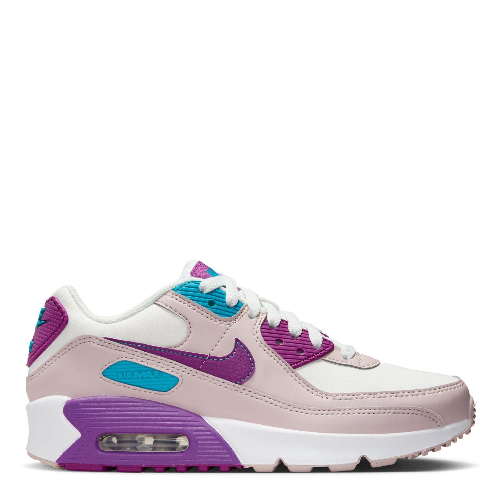 White/Violet - Nike - Air Max 90 LTR Big Kids' Shoes - 1