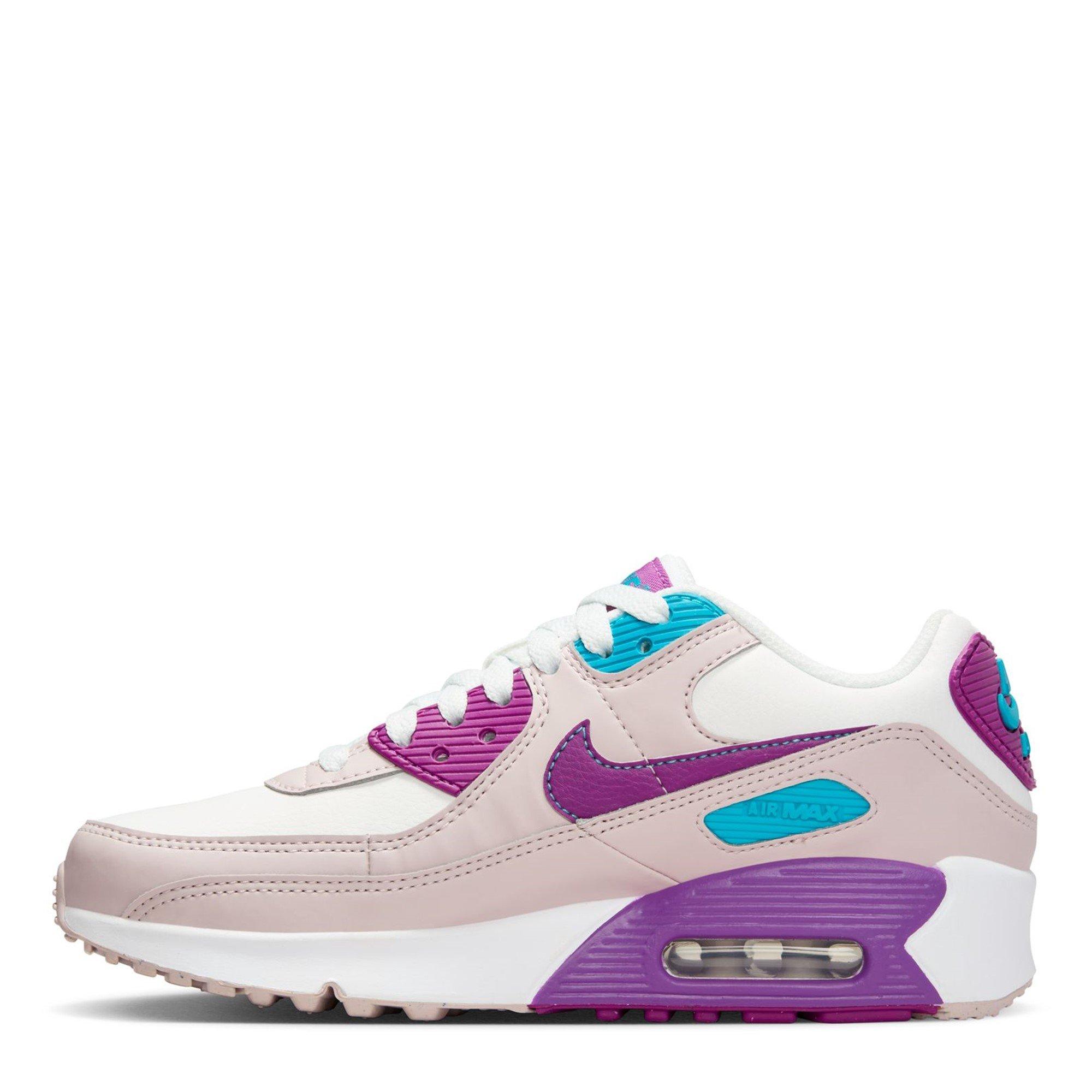 White/Violet - Nike - Air Max 90 LTR Big Kids' Shoes - 2