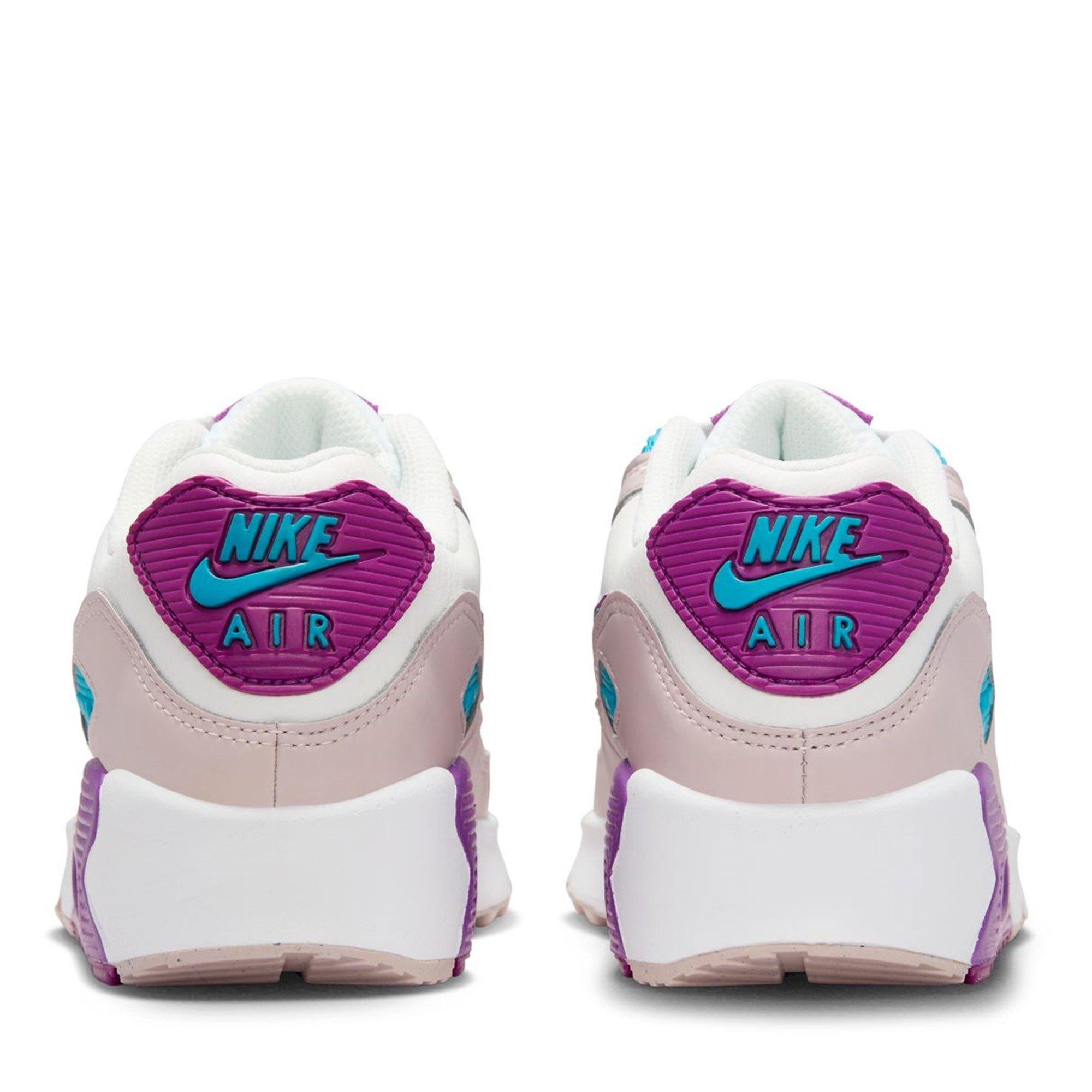 White/Violet - Nike - Air Max 90 LTR Big Kids' Shoes - 4