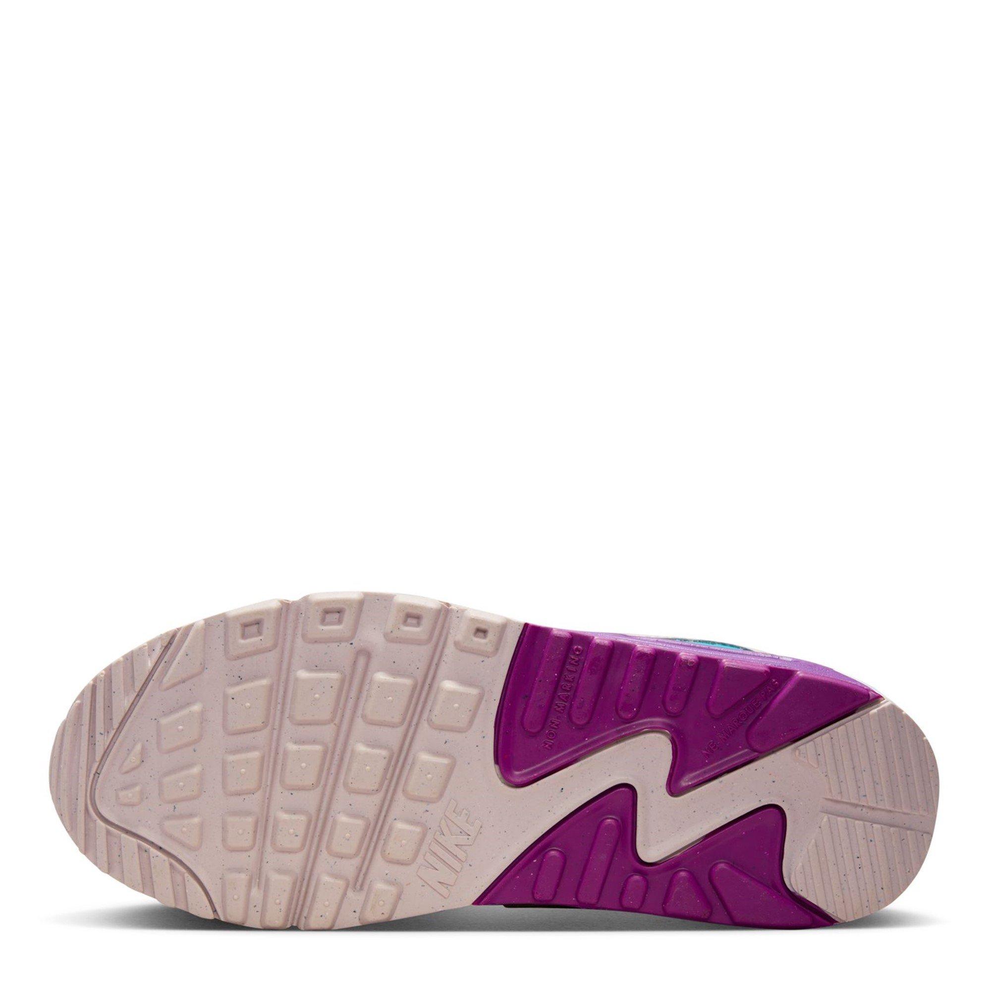 White/Violet - Nike - Air Max 90 LTR Big Kids' Shoes - 6