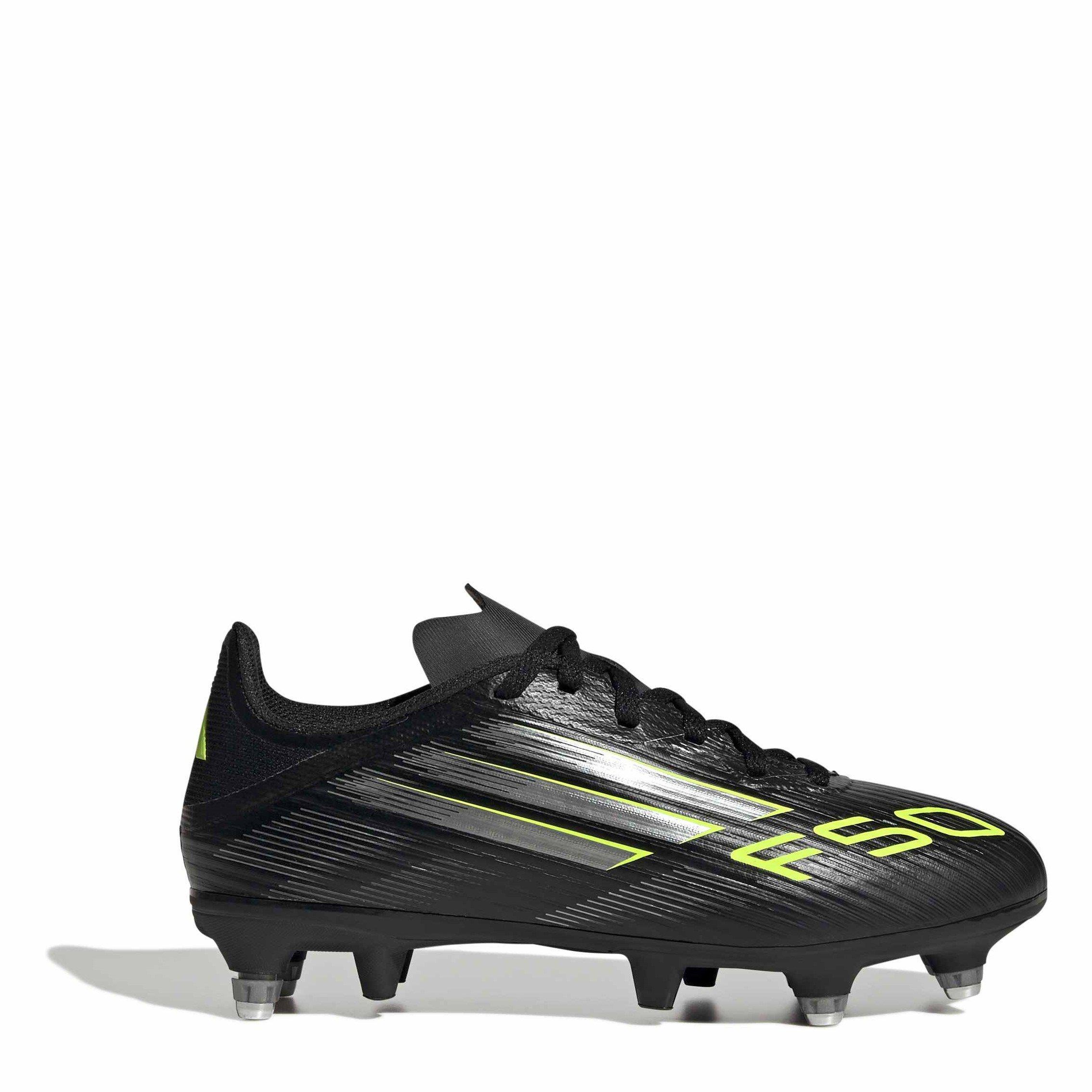 adidas F50 League Childrens Soft Ground Football Boots - Black/Lemon
