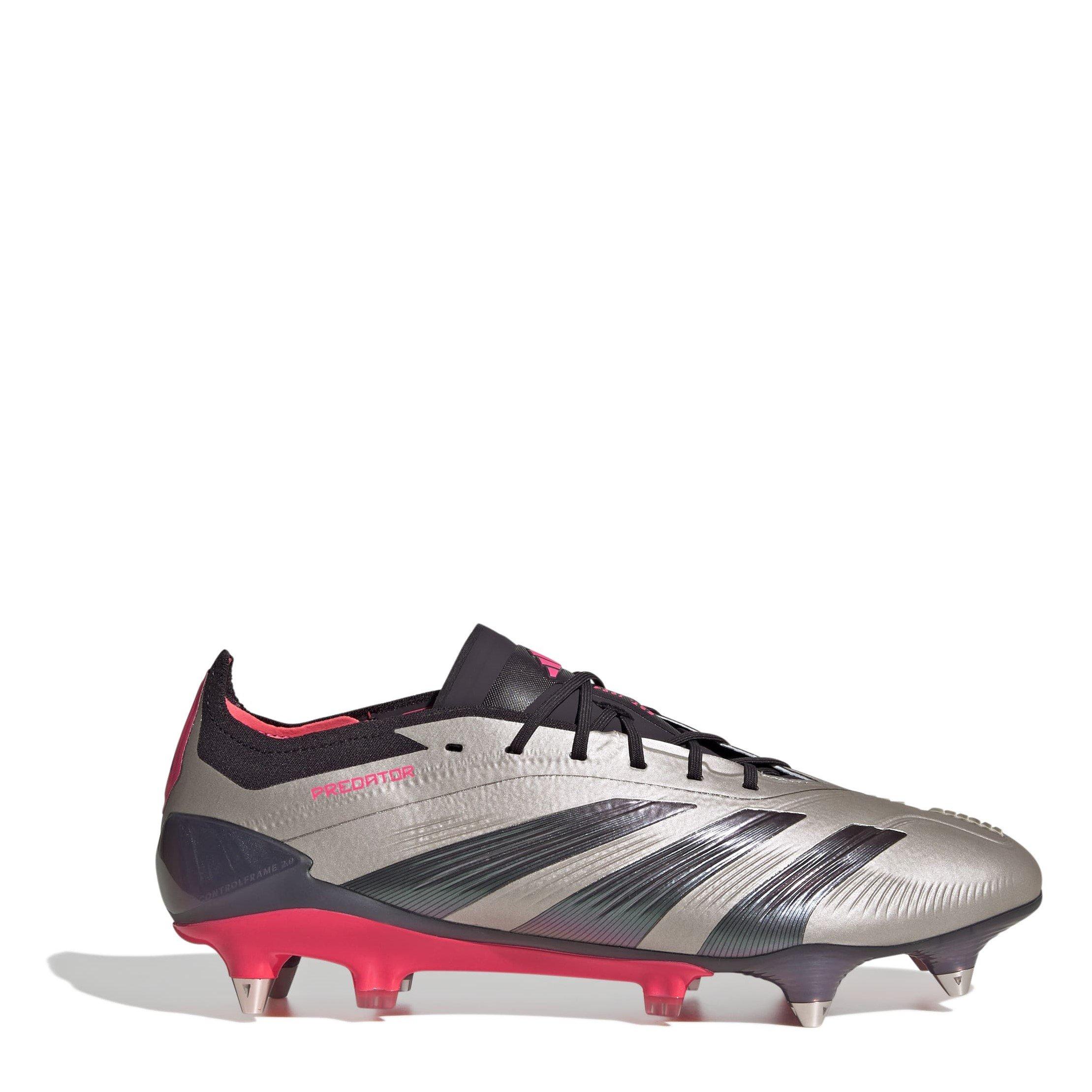 Adidas Boys Predator Elite Soft Ground Football Boots Juniors - Plat/Blk/Crbn - 4 (36.5)