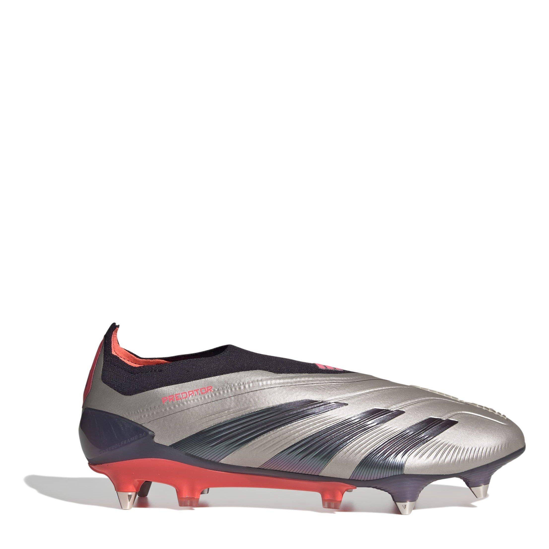 platin met. - adidas - Predator Elite Laceless Juniors Soft Ground Football Boots - 1