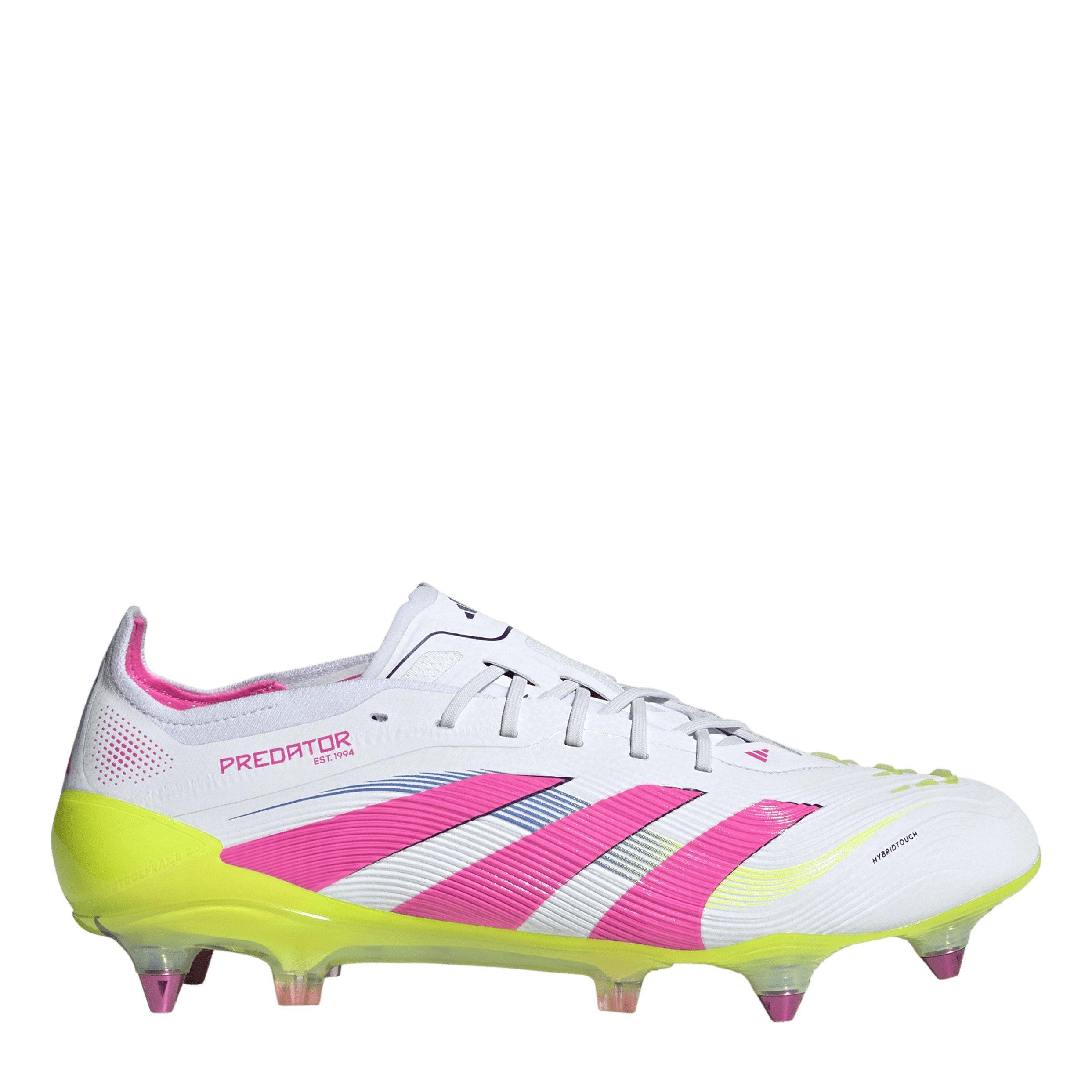 Wht/Pink/Lem - adidas - Unisex Kids' Pred Elt Predator Soft Ground Football Boots - 1