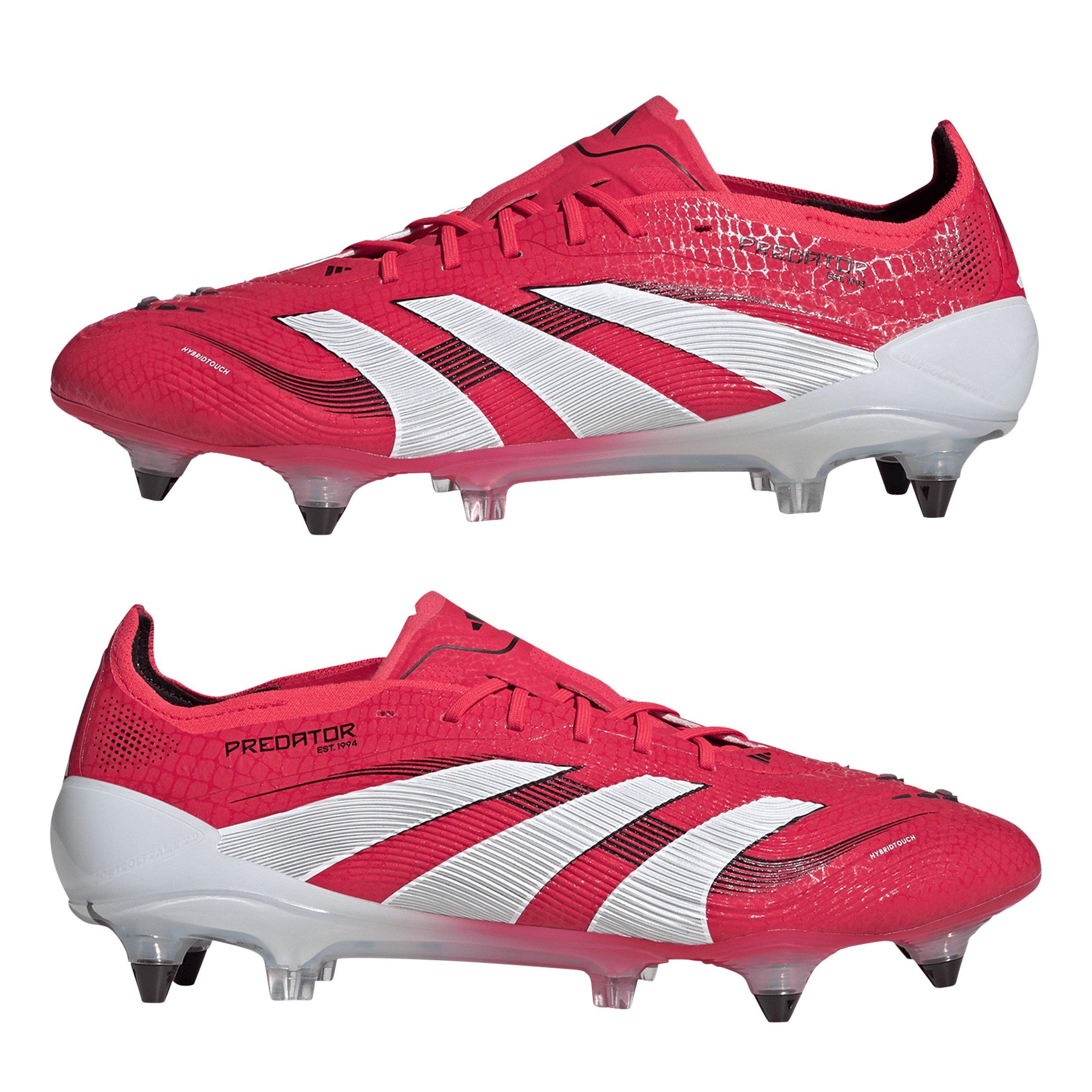 Red/Wht/Blk - adidas - Unisex Kids' Pred Elt Predator Soft Ground Football Boots - 9