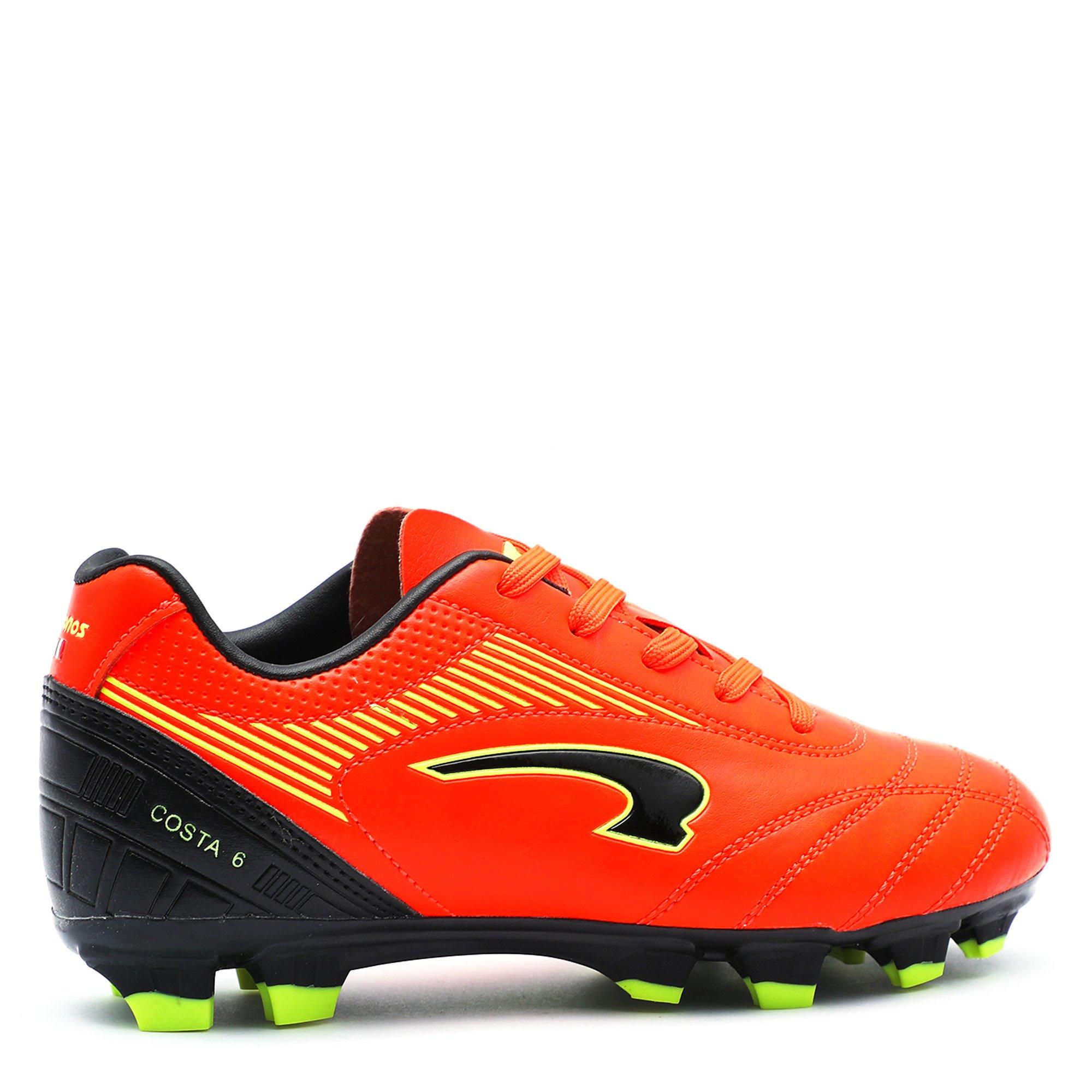 Orange/Black - Kronos - Costa 6 Junior Firm Ground Football Boots - 6